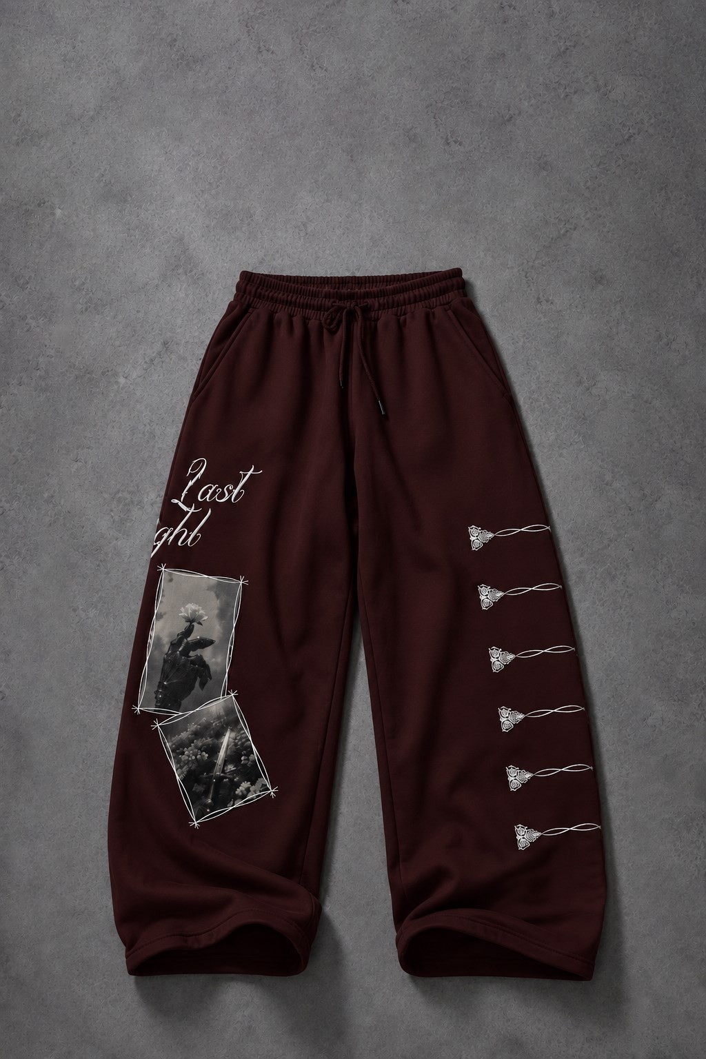 Erkek Bordo Knight Baggy Eşofman