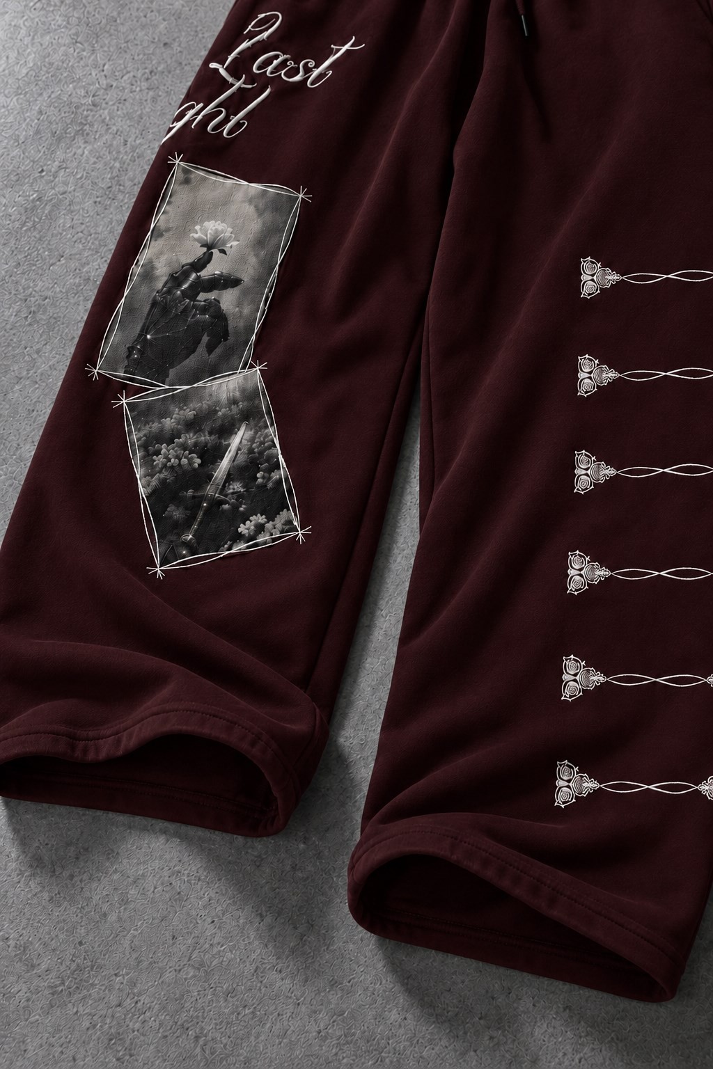 Erkek Bordo Knight Baggy Eşofman