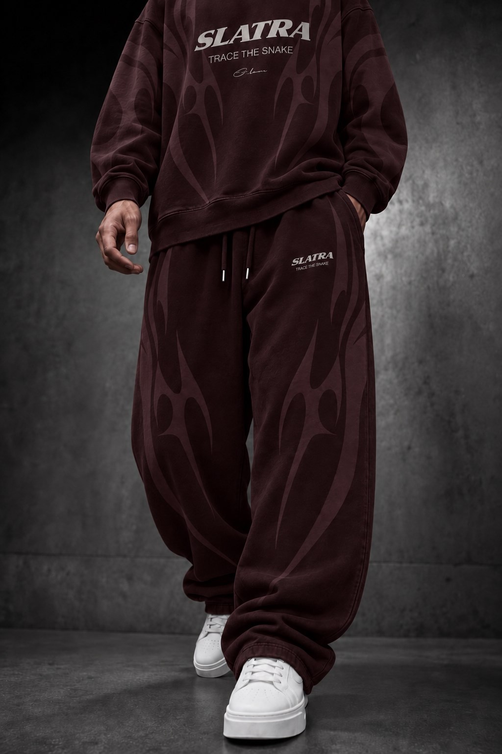 Erkek Bordo Slatang Baggy Eşofman