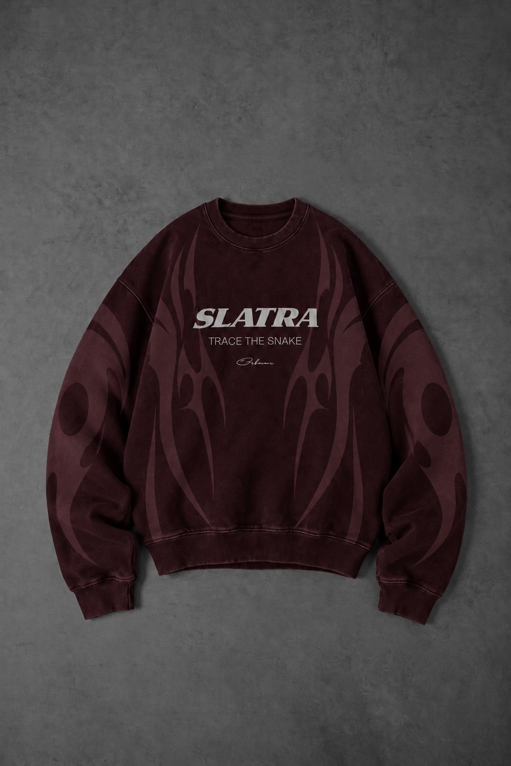 Erkek Bordo Slatang Oversize Sweatshirt