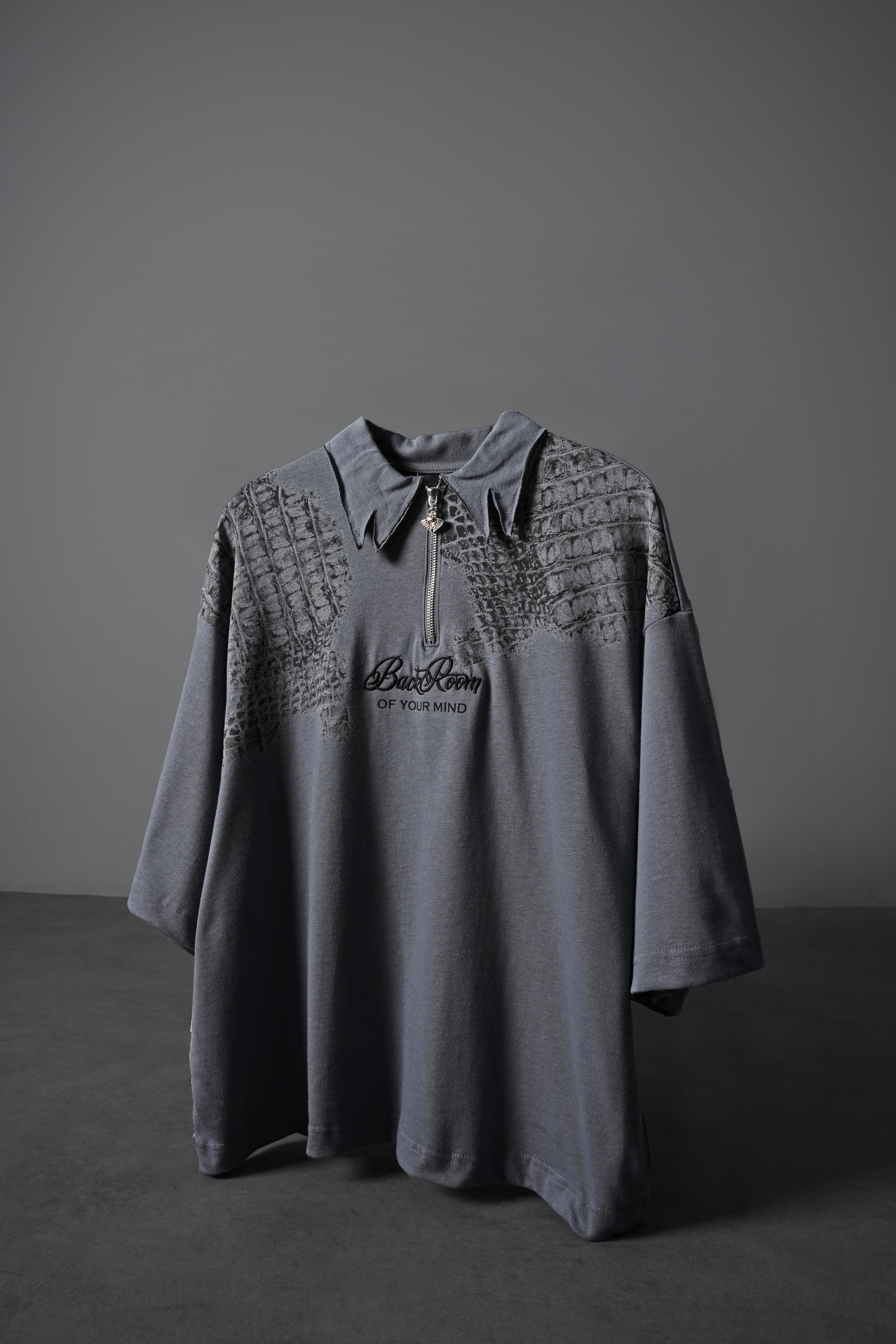 Erkek Füme Backroom Box Fit Polo Yaka Tshirt