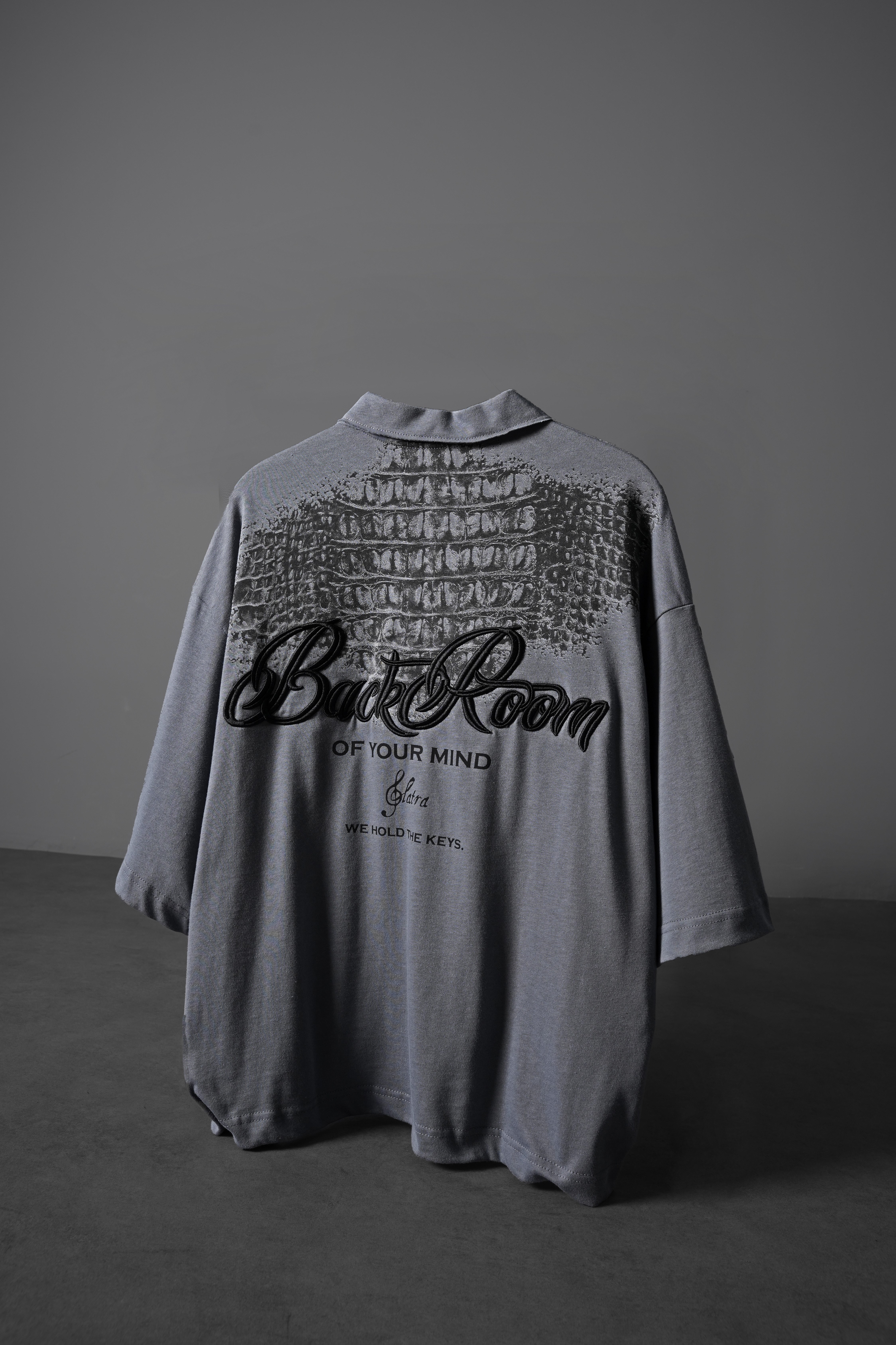 Erkek Füme Backroom Box Fit Polo Yaka Tshirt