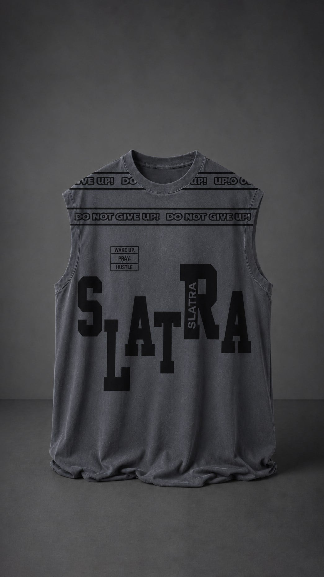 Erkek Füme Fuck Average Sıfır Kol Oversize Tshirt