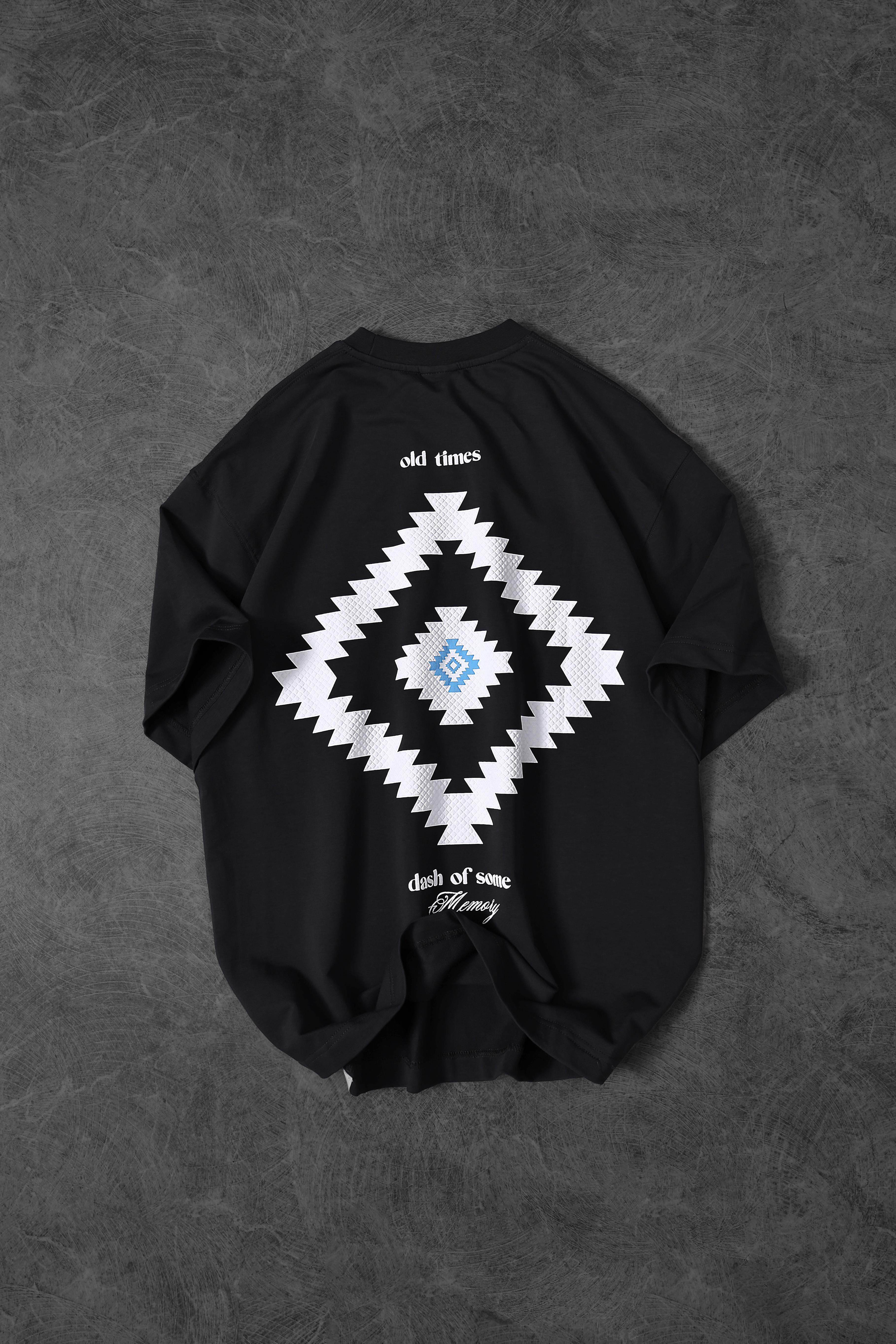 Erkek Füme Memory Lego Kabartma Baskılı Oversize Tshirt