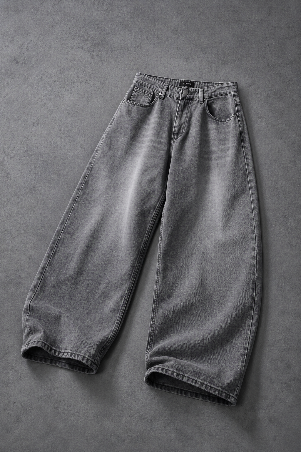 Erkek Gri Baggy Denim Pantolon