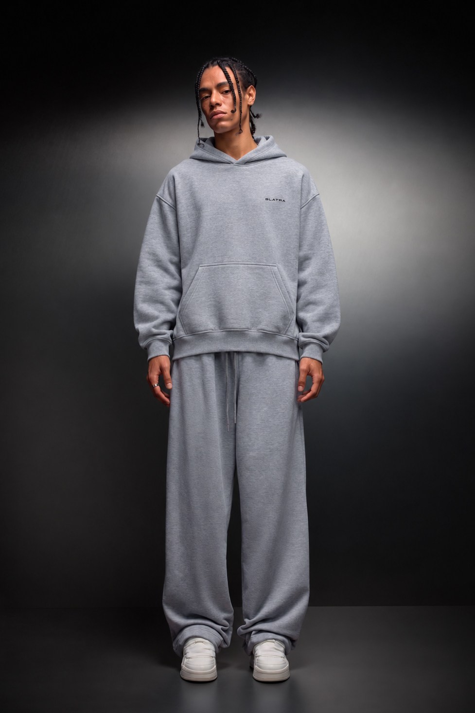 Erkek Gri Basic Baggy Eşofman