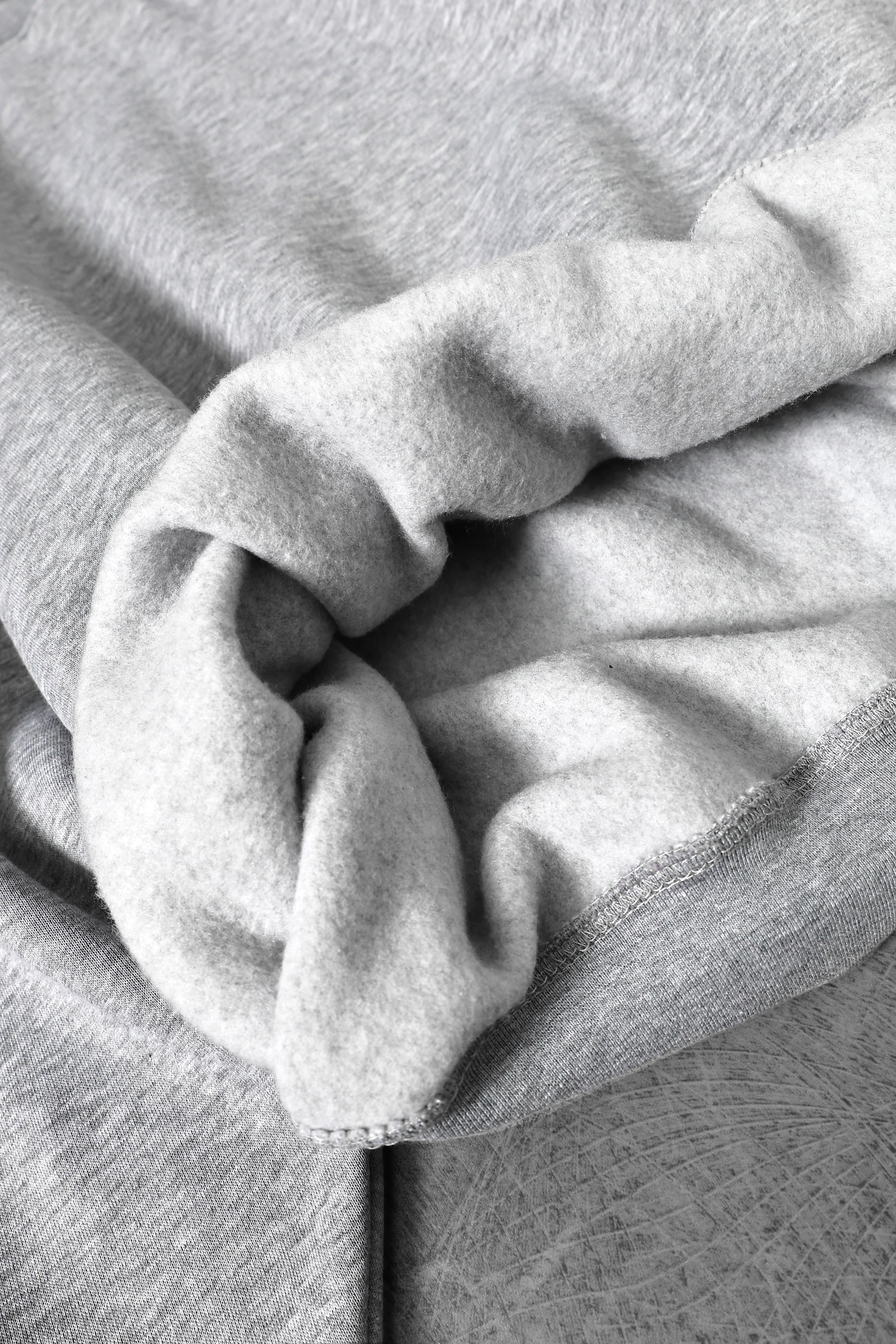 Erkek Gri Basic Kapüşonlu Oversize Sweatshirt