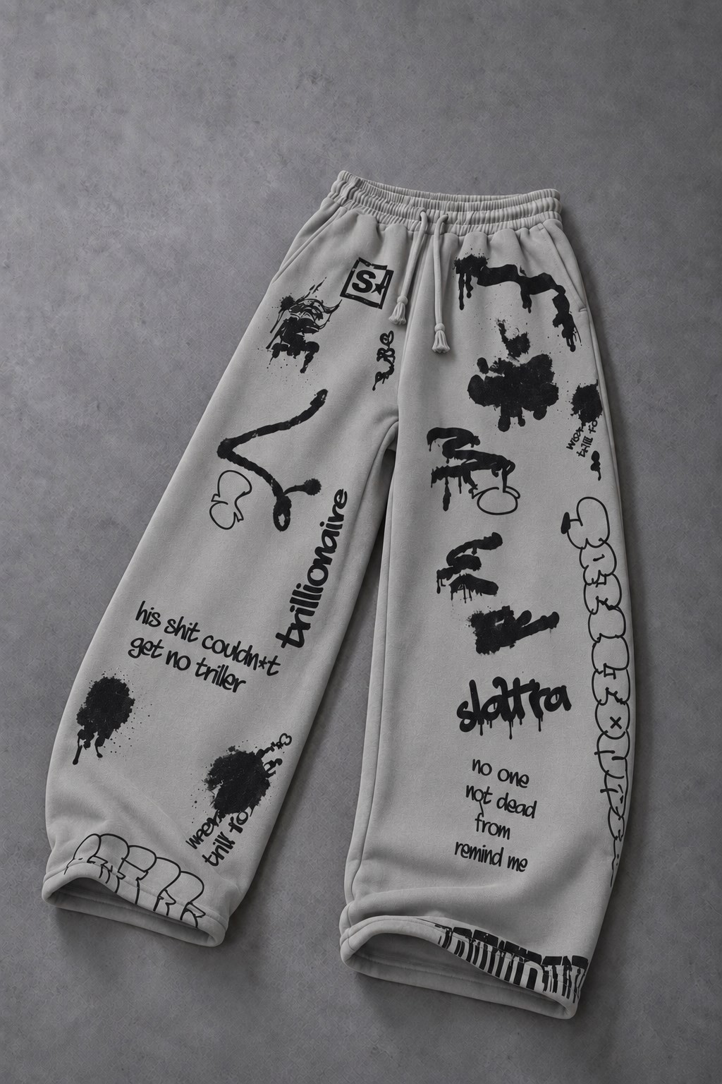 Erkek Gri S Grafiti Baggy Eşofman