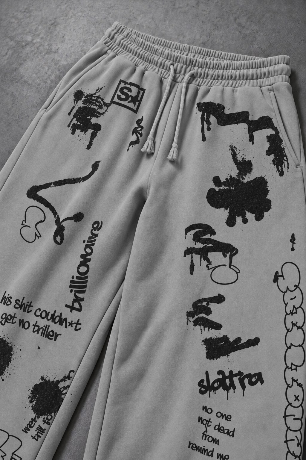 Erkek Gri S Grafiti Baggy Eşofman