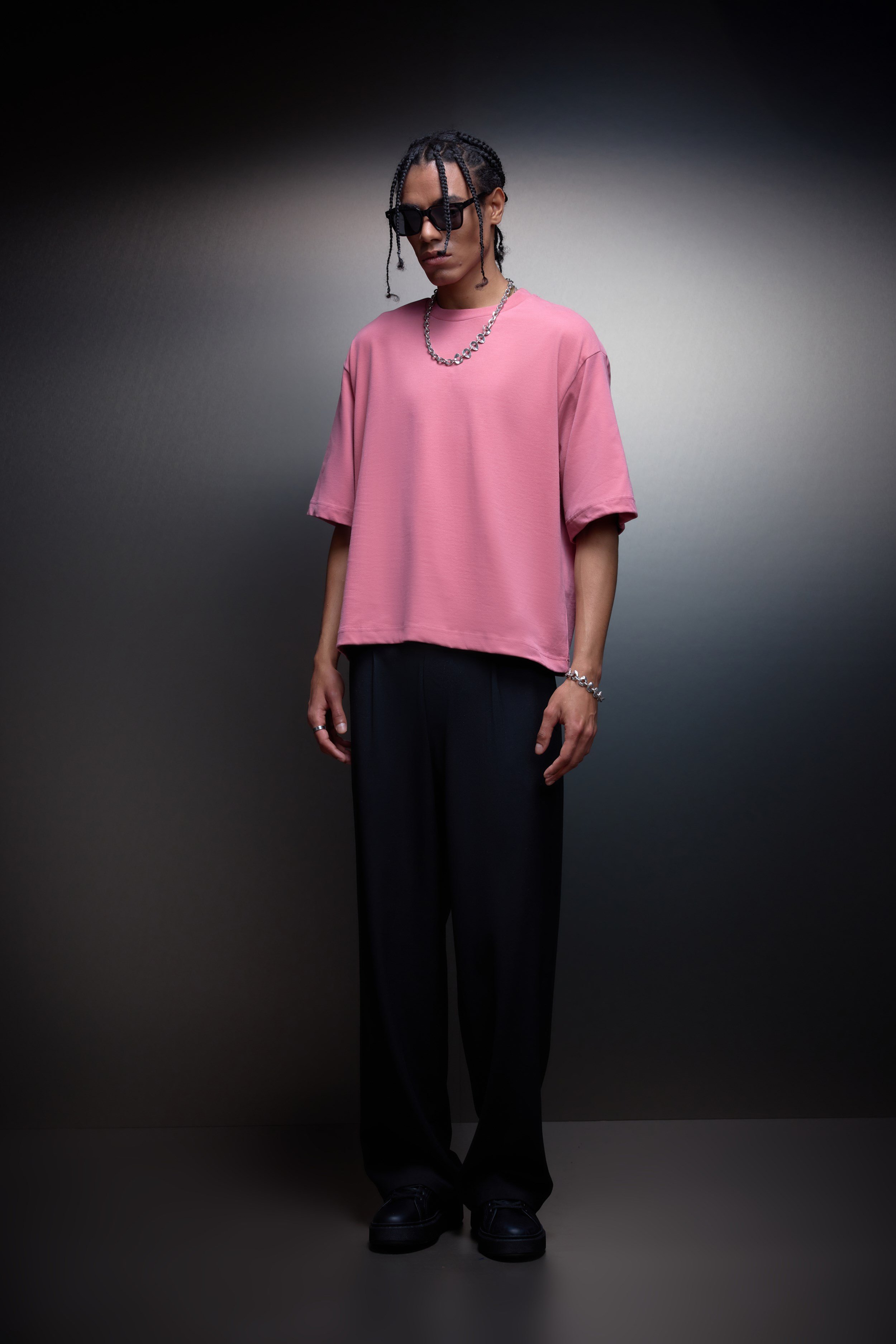 Erkek Gül Boxy Fit Basic Tshirt