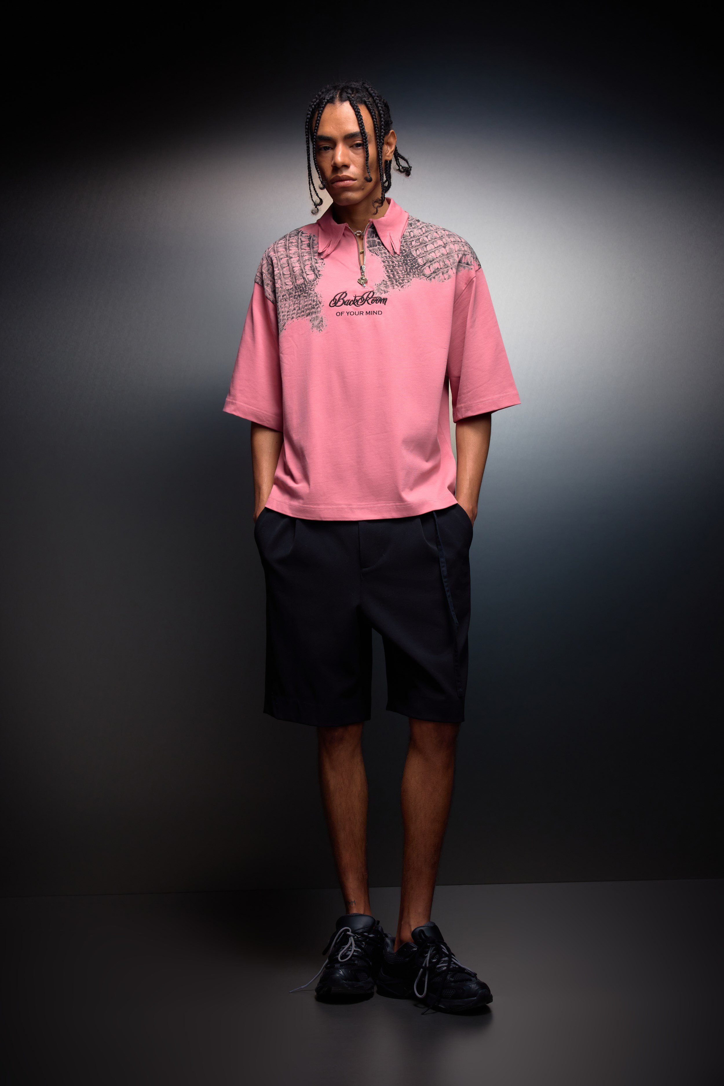 Erkek Gül Kurusu Backroom Box Fit Polo Yaka Tshirt