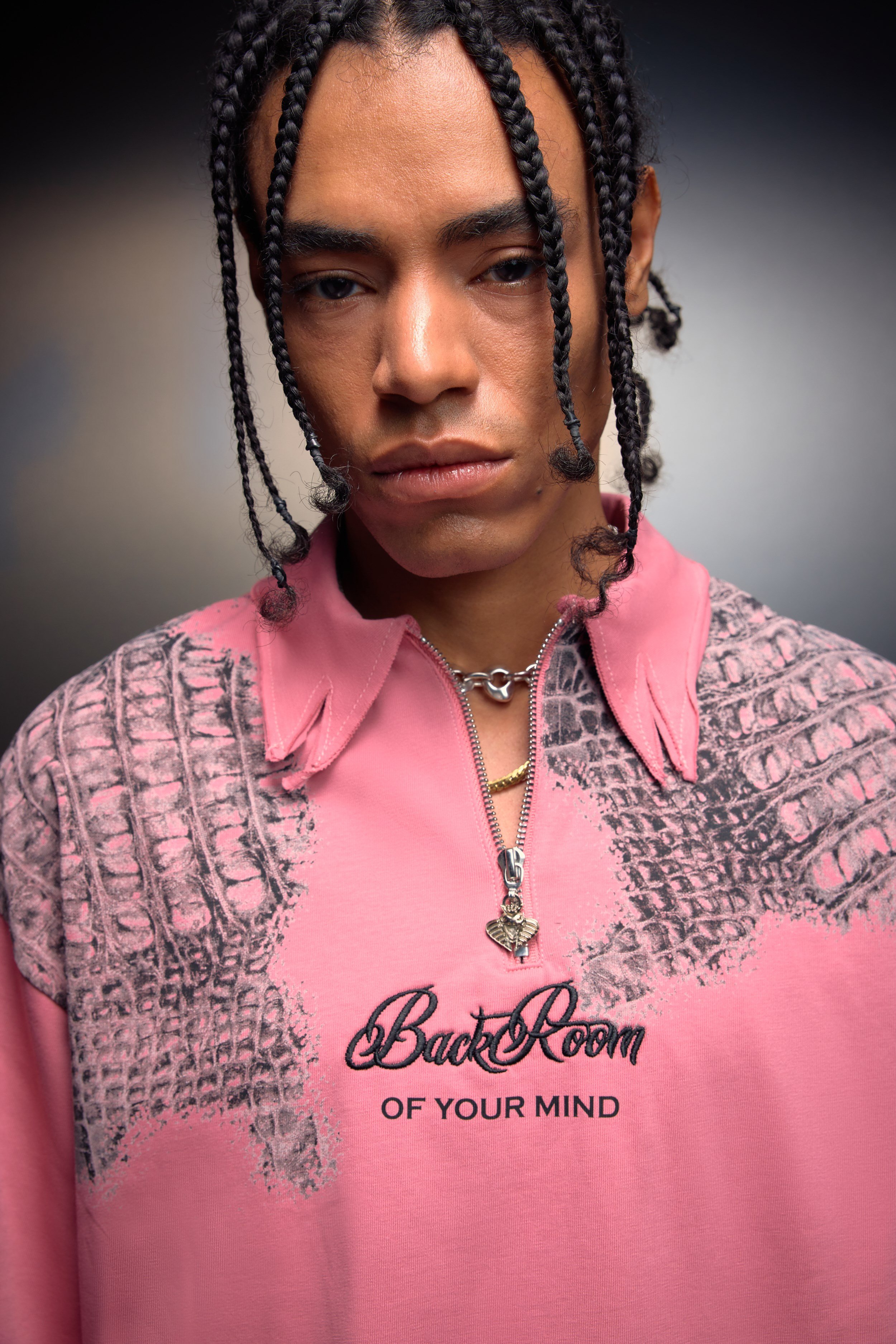 Erkek Gül Kurusu Backroom Box Fit Polo Yaka Tshirt