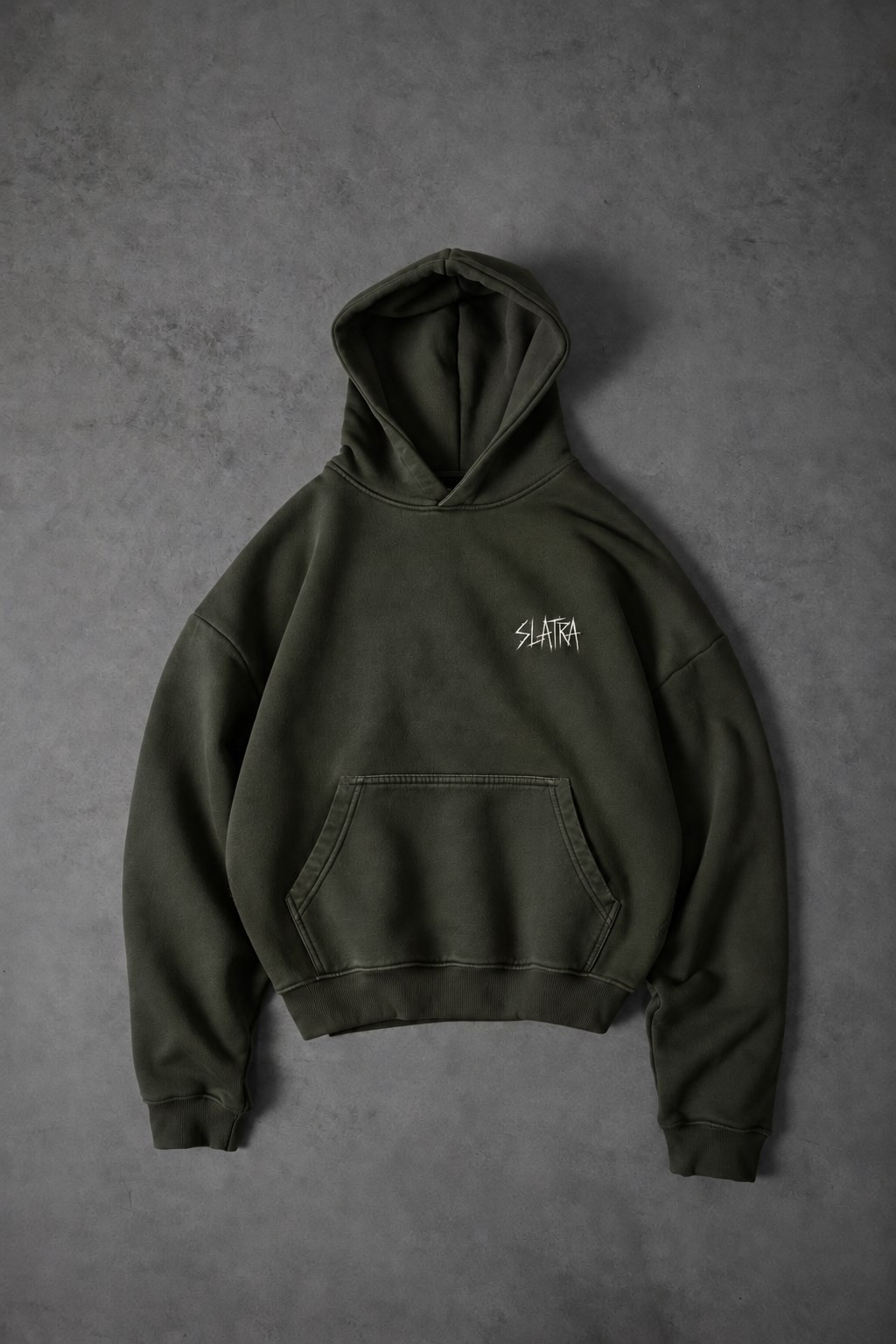 Erkek Haki Relic Patch Detay Oversize Hoodie