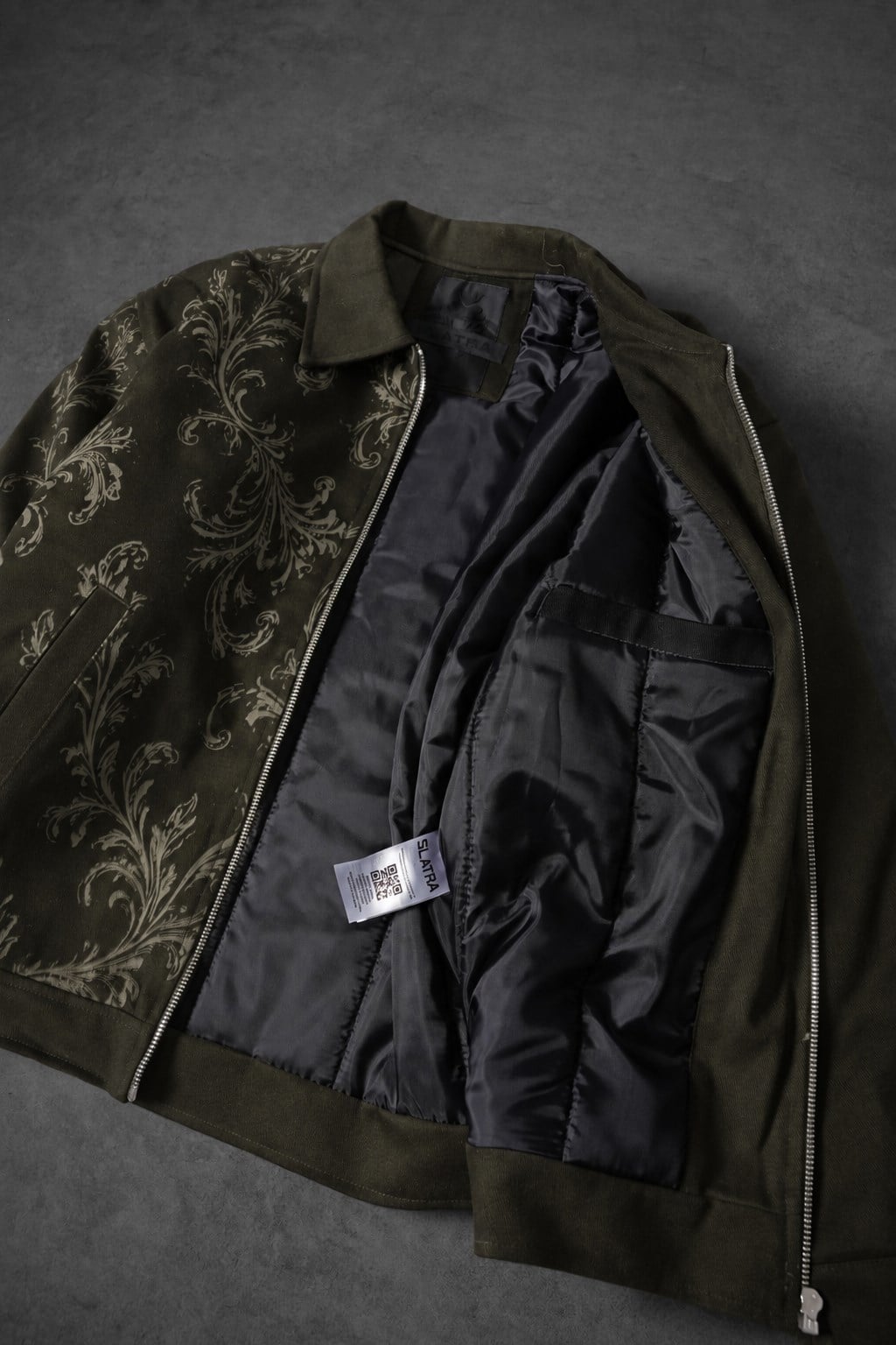 Erkek Haki Timeless Form Nakışlı Boxy Fit Ceket