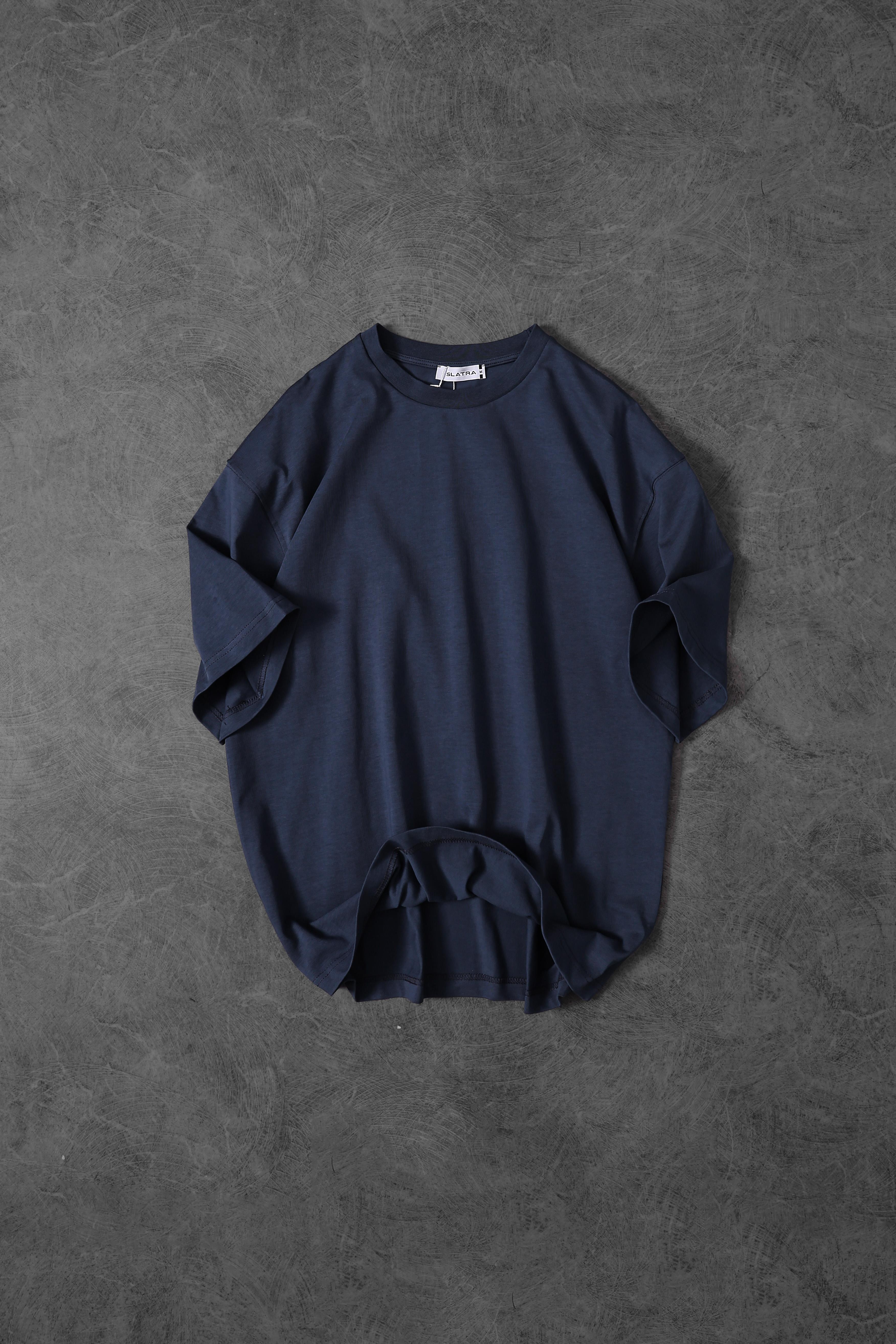 Erkek İndigo Basic Oversize Tshirt