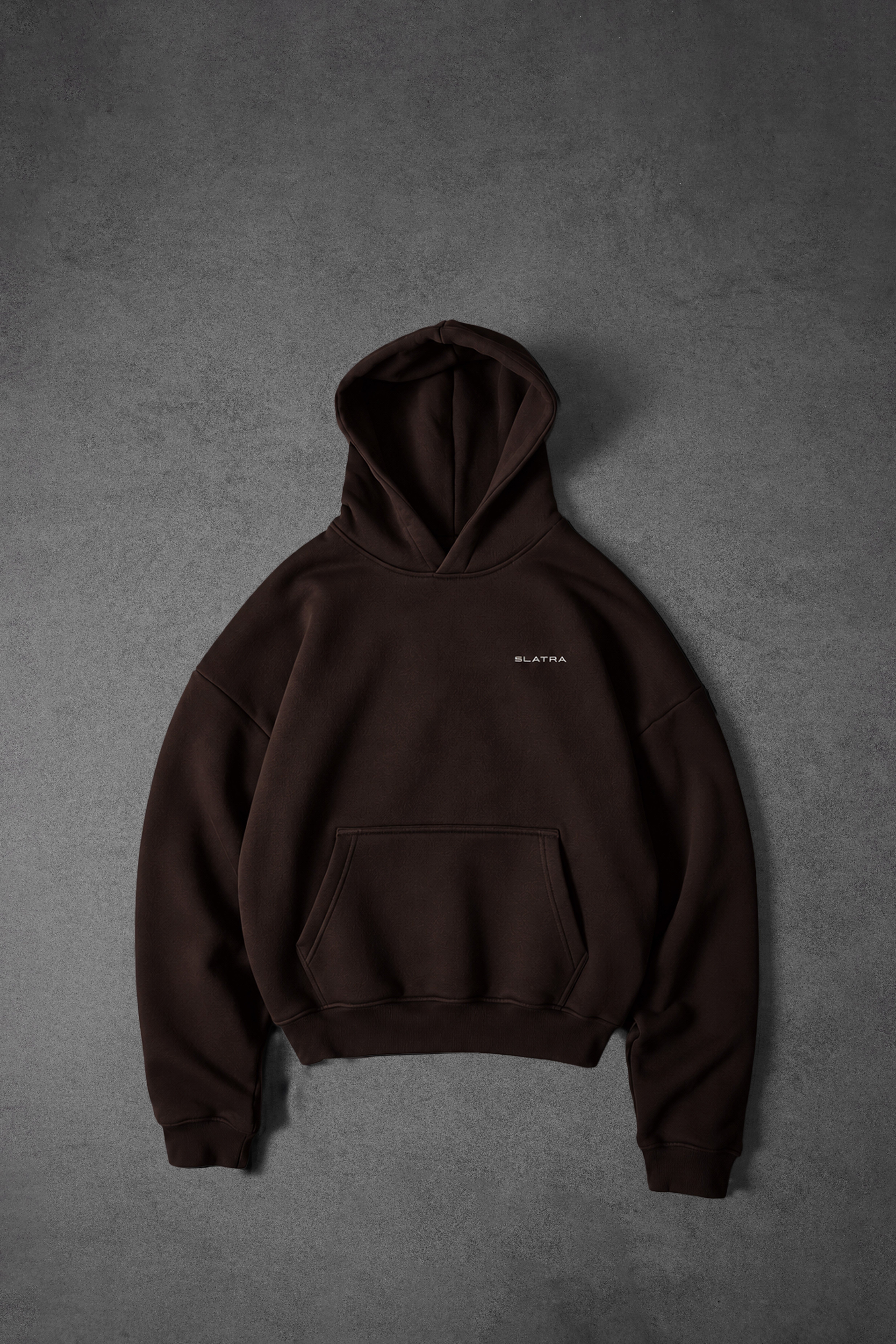 Erkek Kahverengi Basic Oversize Hoodie