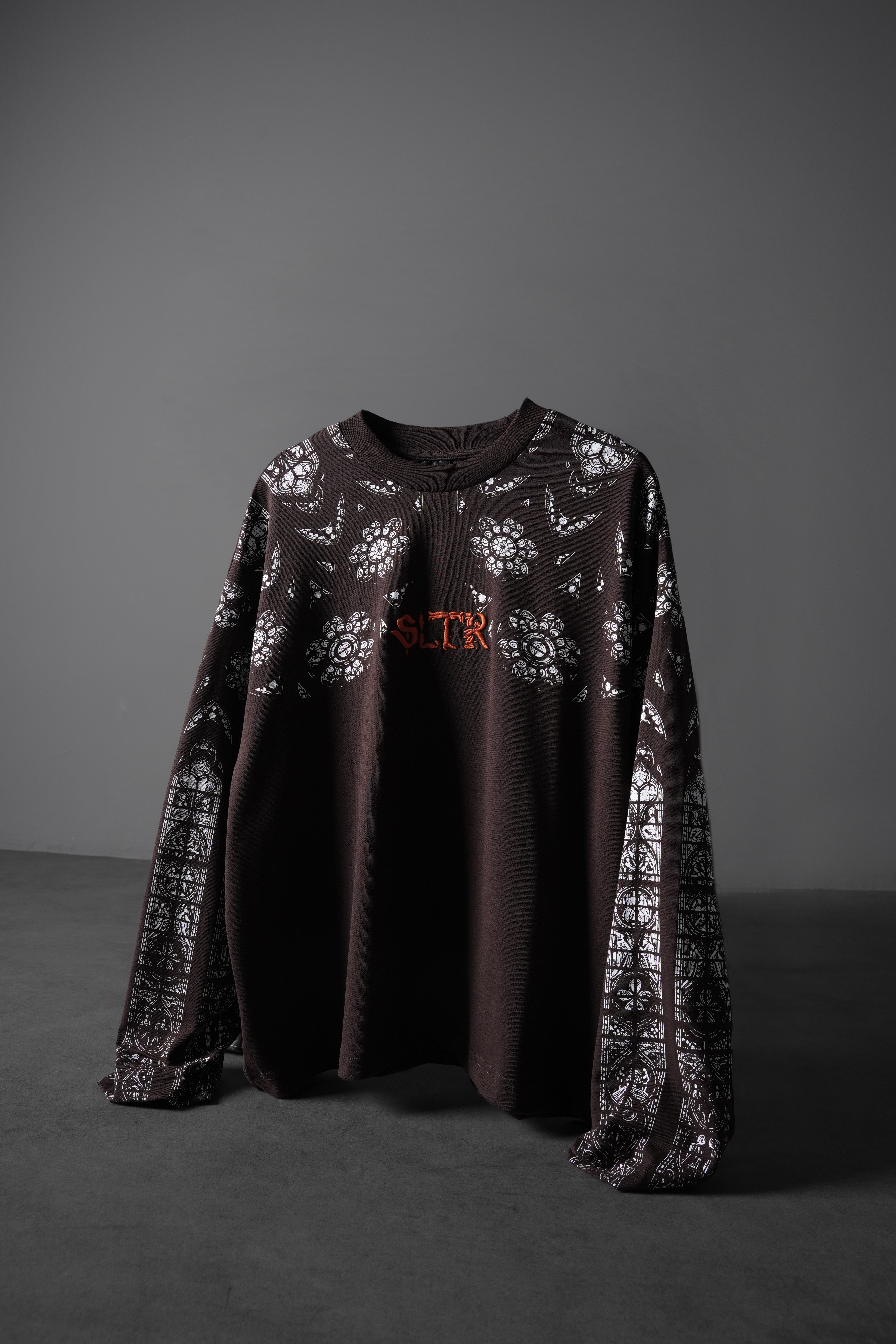 Erkek Kahverengi Shadow Of Sltr Boxy Fit Uzun Kollu Tshirt