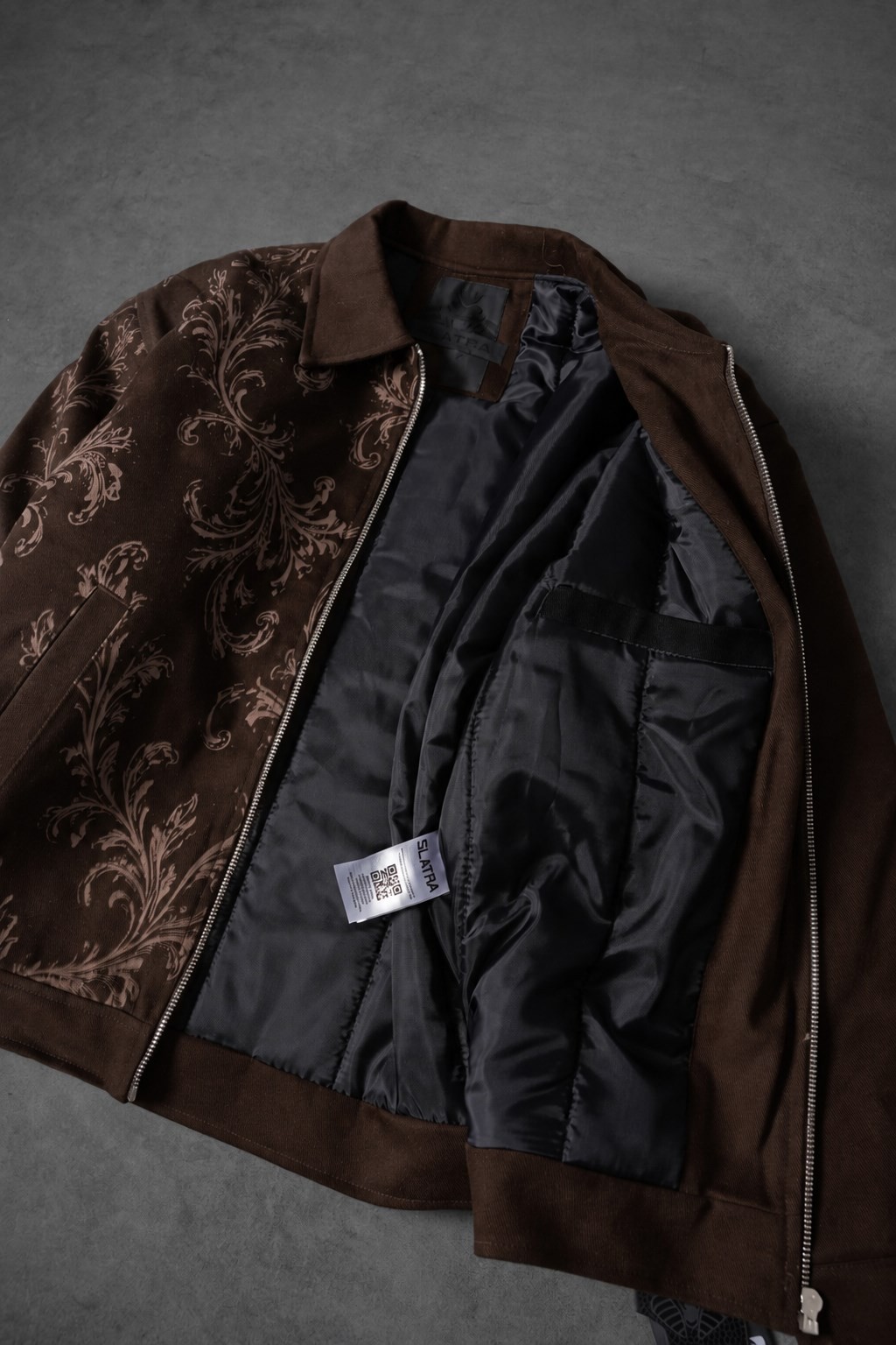 Erkek Kahverengi Timeless Form Nakışlı Boxy Fit Ceket