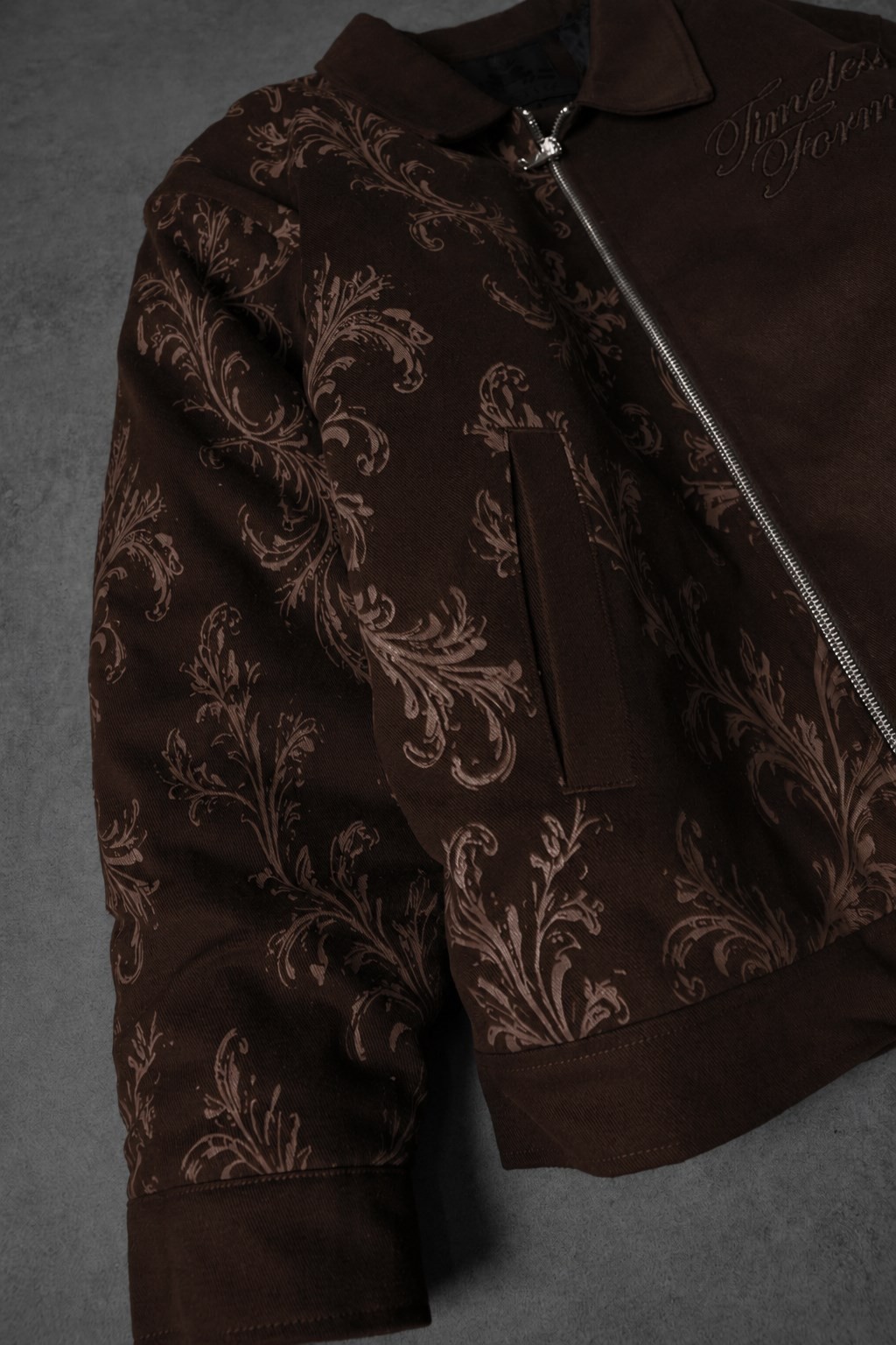 Erkek Kahverengi Timeless Form Nakışlı Boxy Fit Ceket