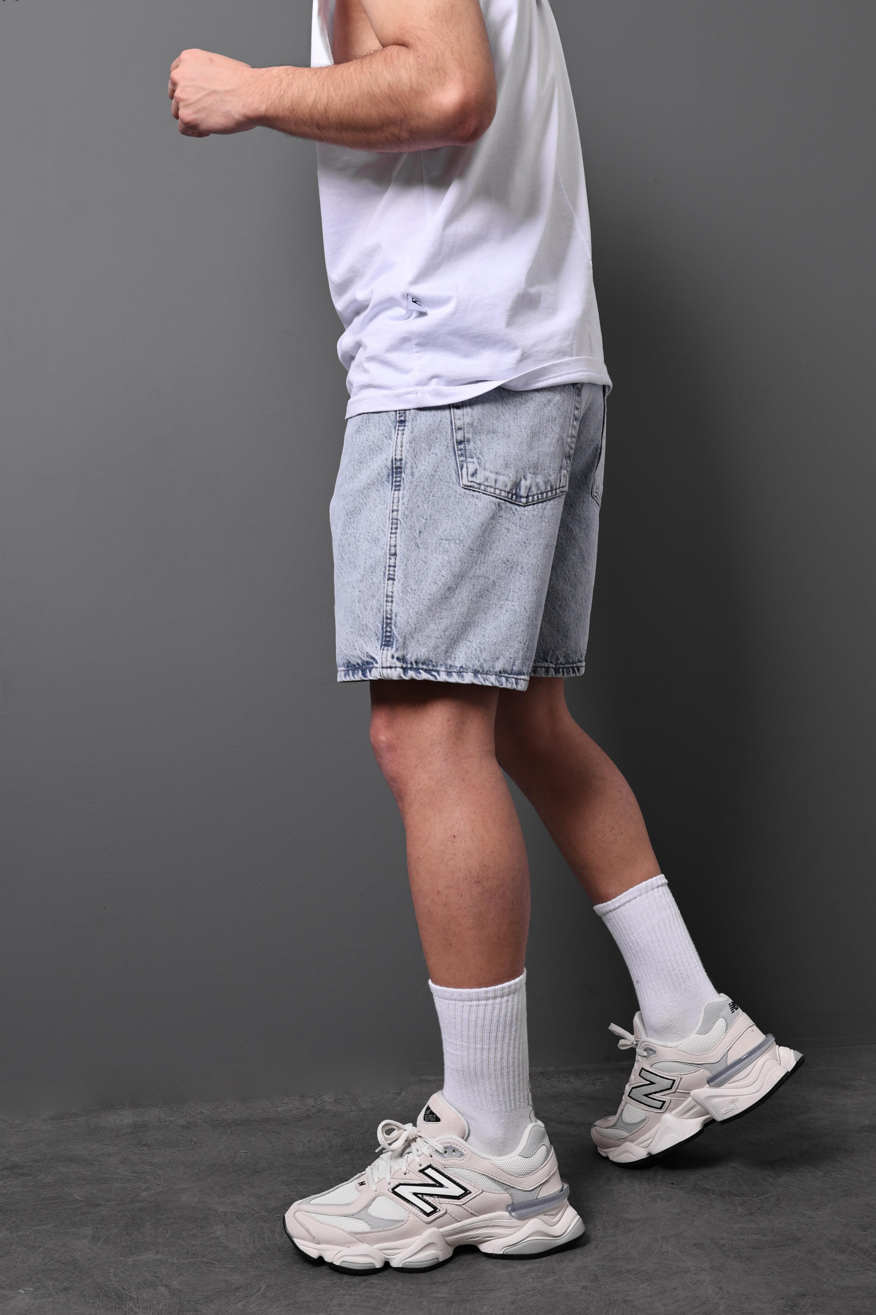 Erkek Kardesen Taşlı Diz Üstü Denim Şort