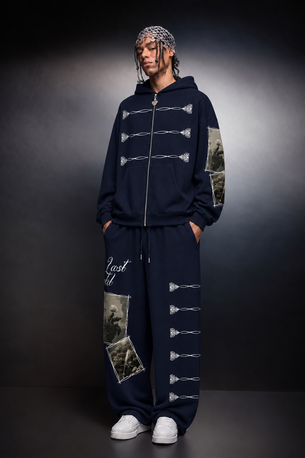 Erkek Lacivert Knight Baggy Eşofman