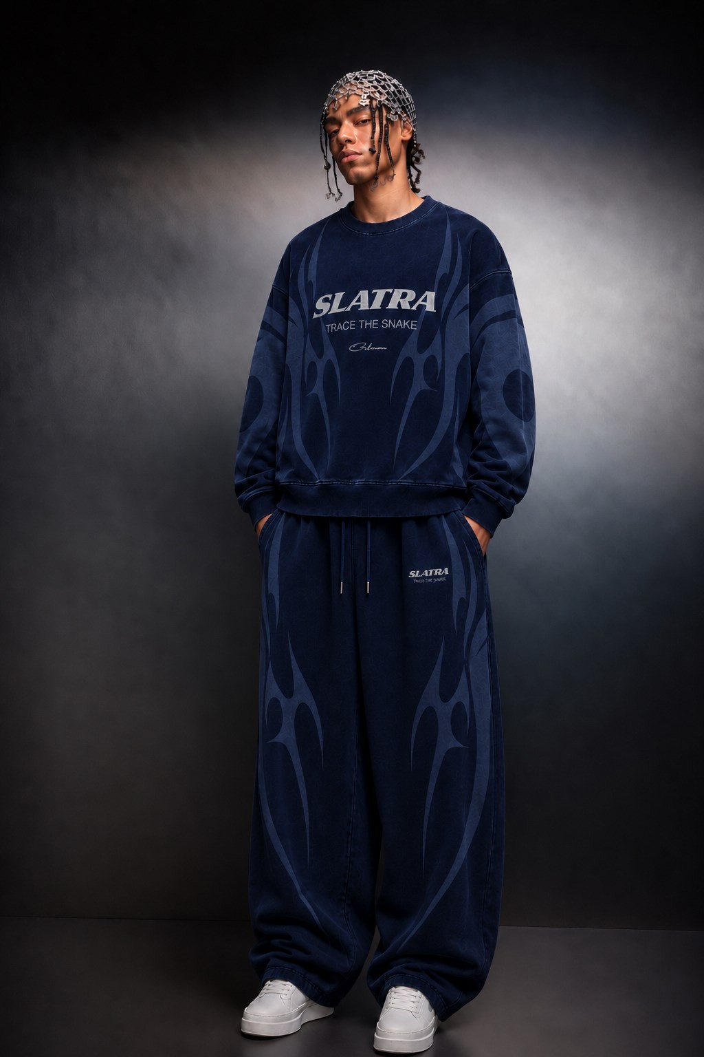 Erkek Lacivert Slatang Oversize Sweatshirt