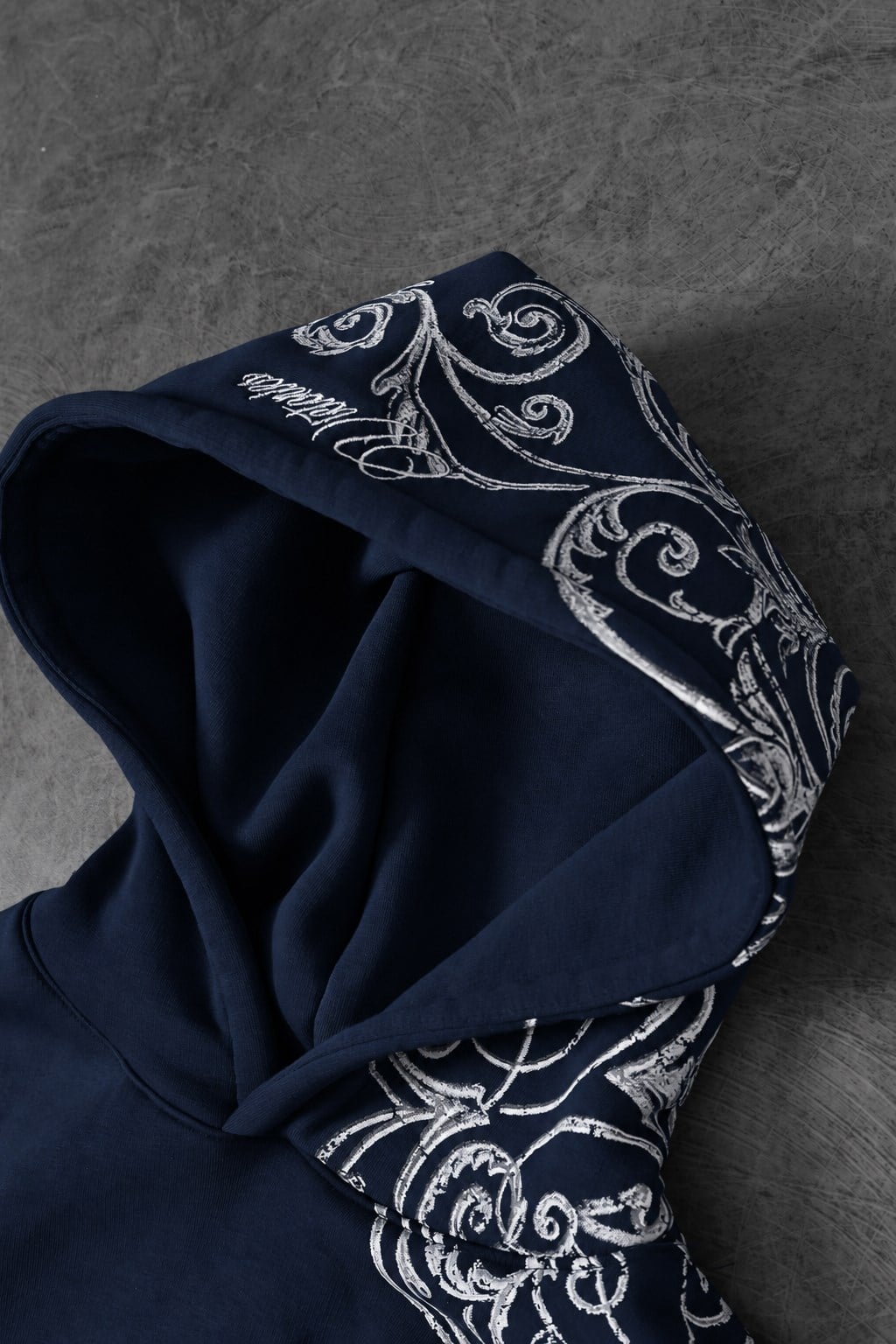 Erkek Lacivert Victories Kol Patch Oversize Hoodie