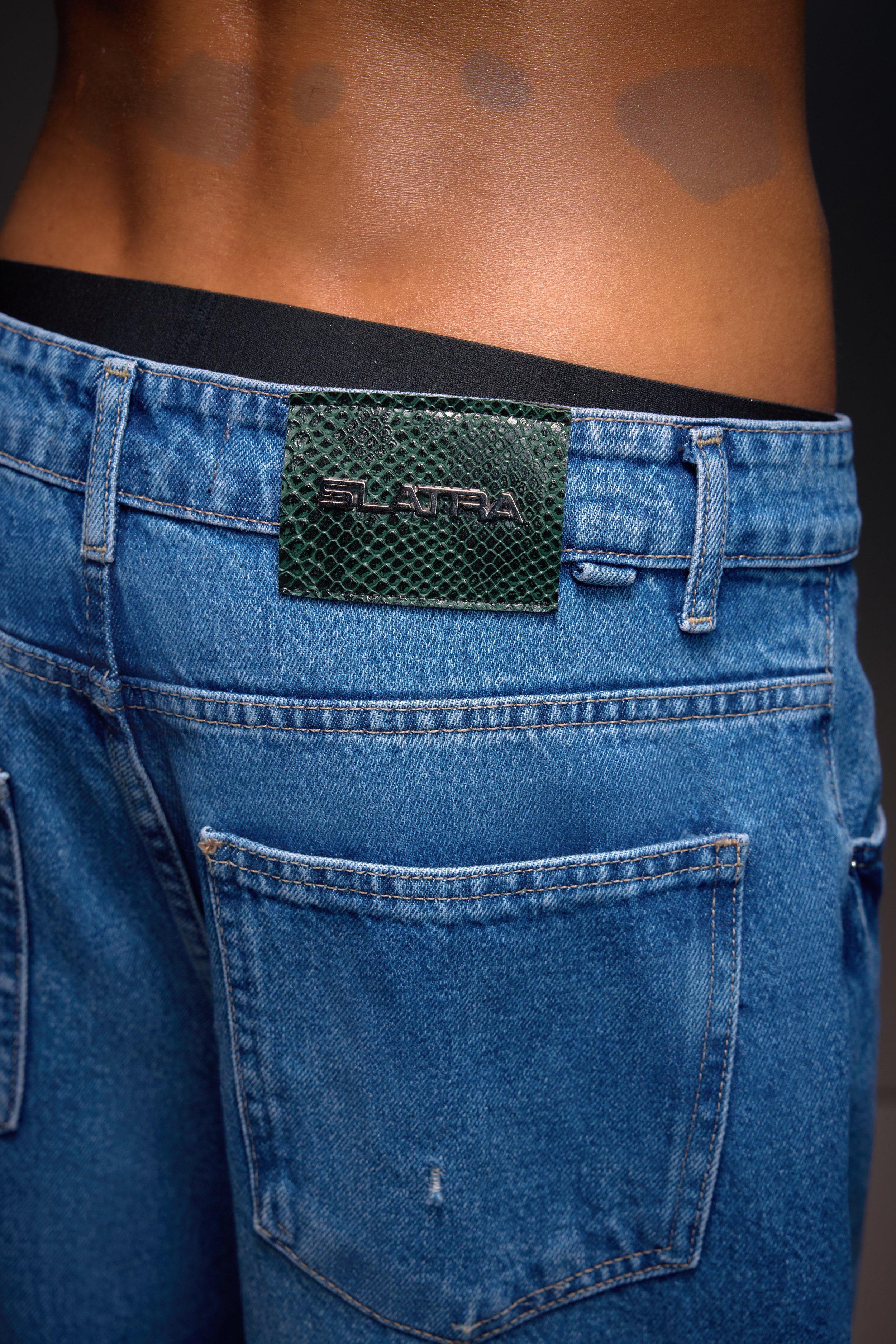 Erkek Mavi Straight Denim Pantolon