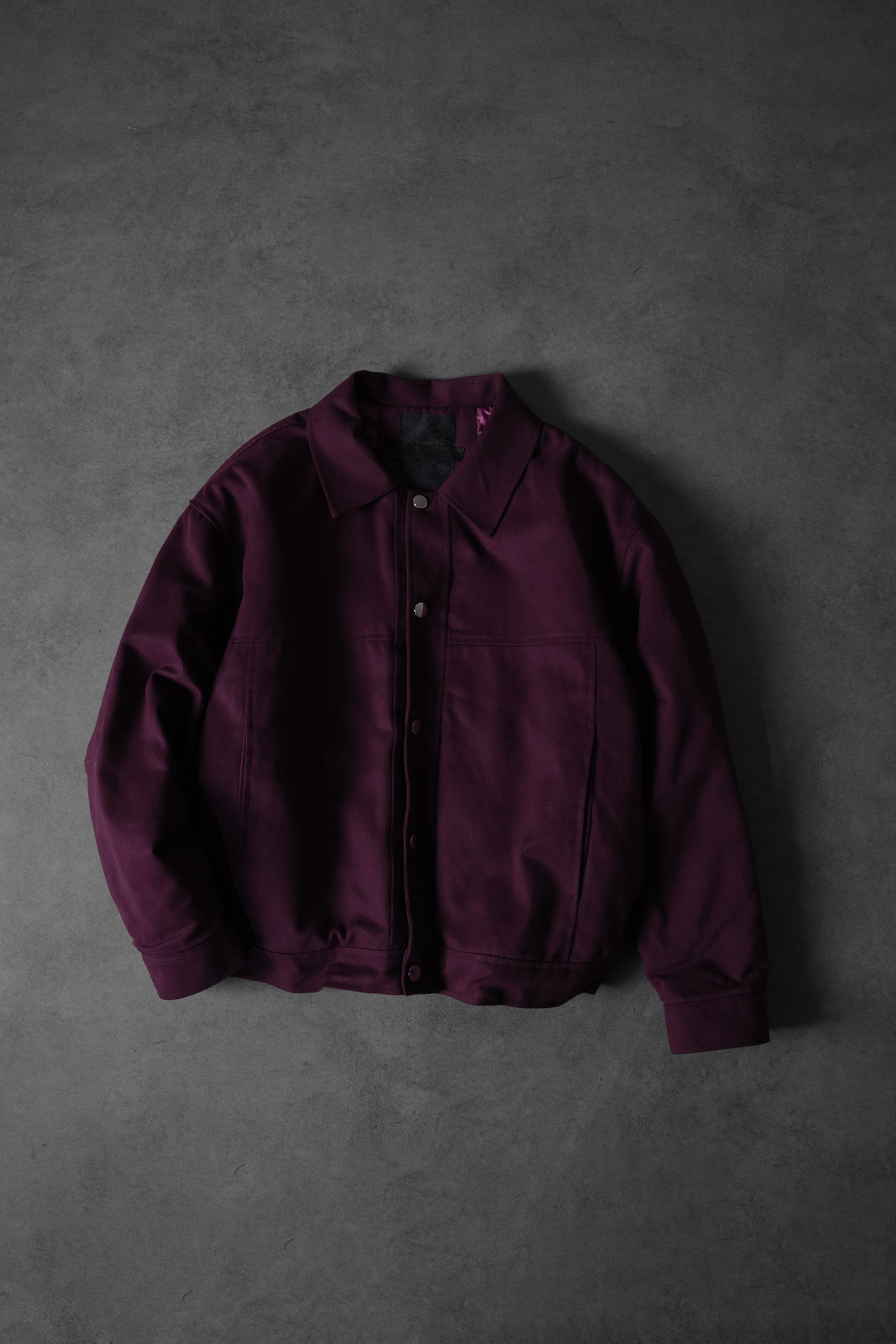 Erkek Mürdüm Boxy Fit Gabardin Ceket