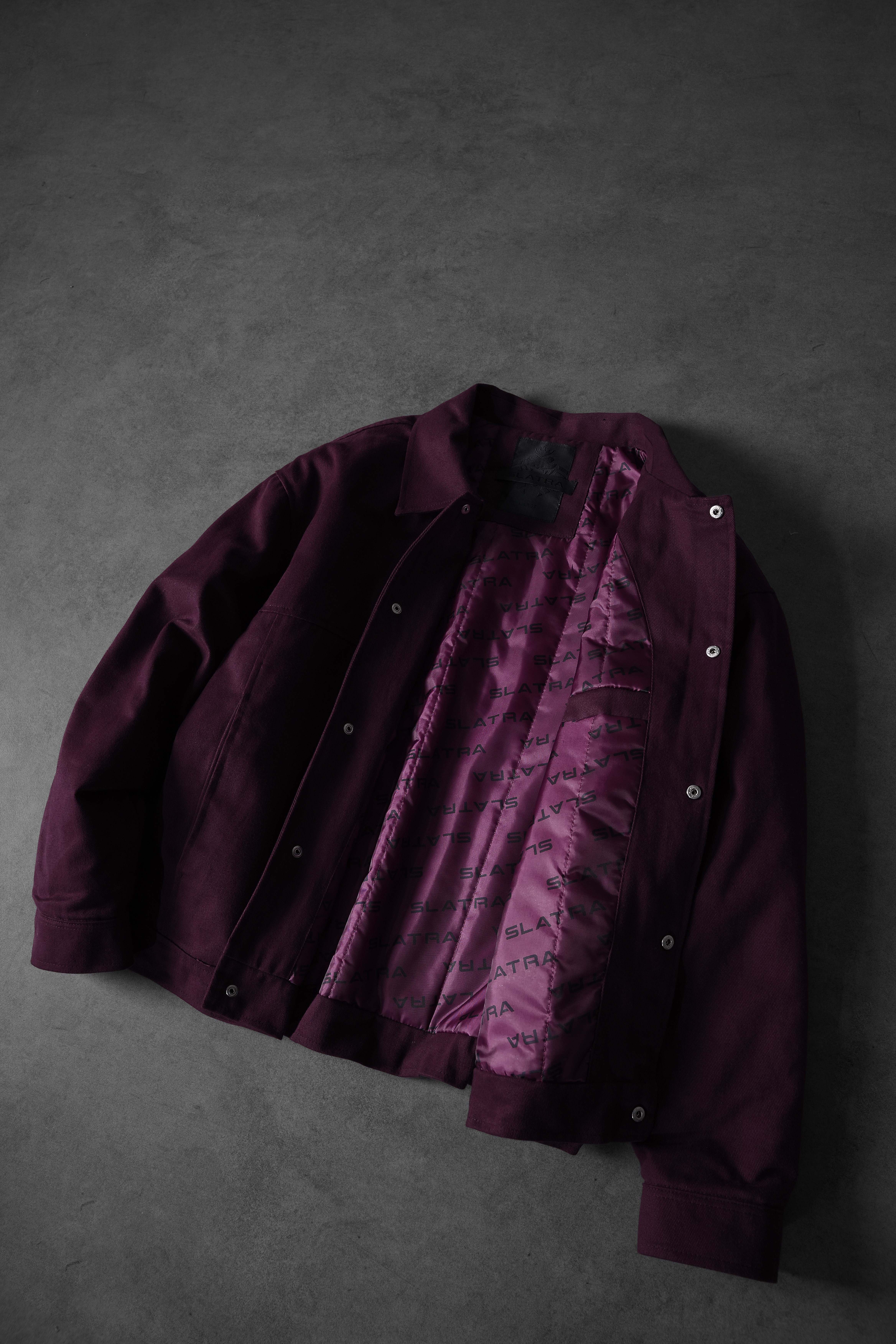 Erkek Mürdüm Boxy Fit Gabardin Ceket
