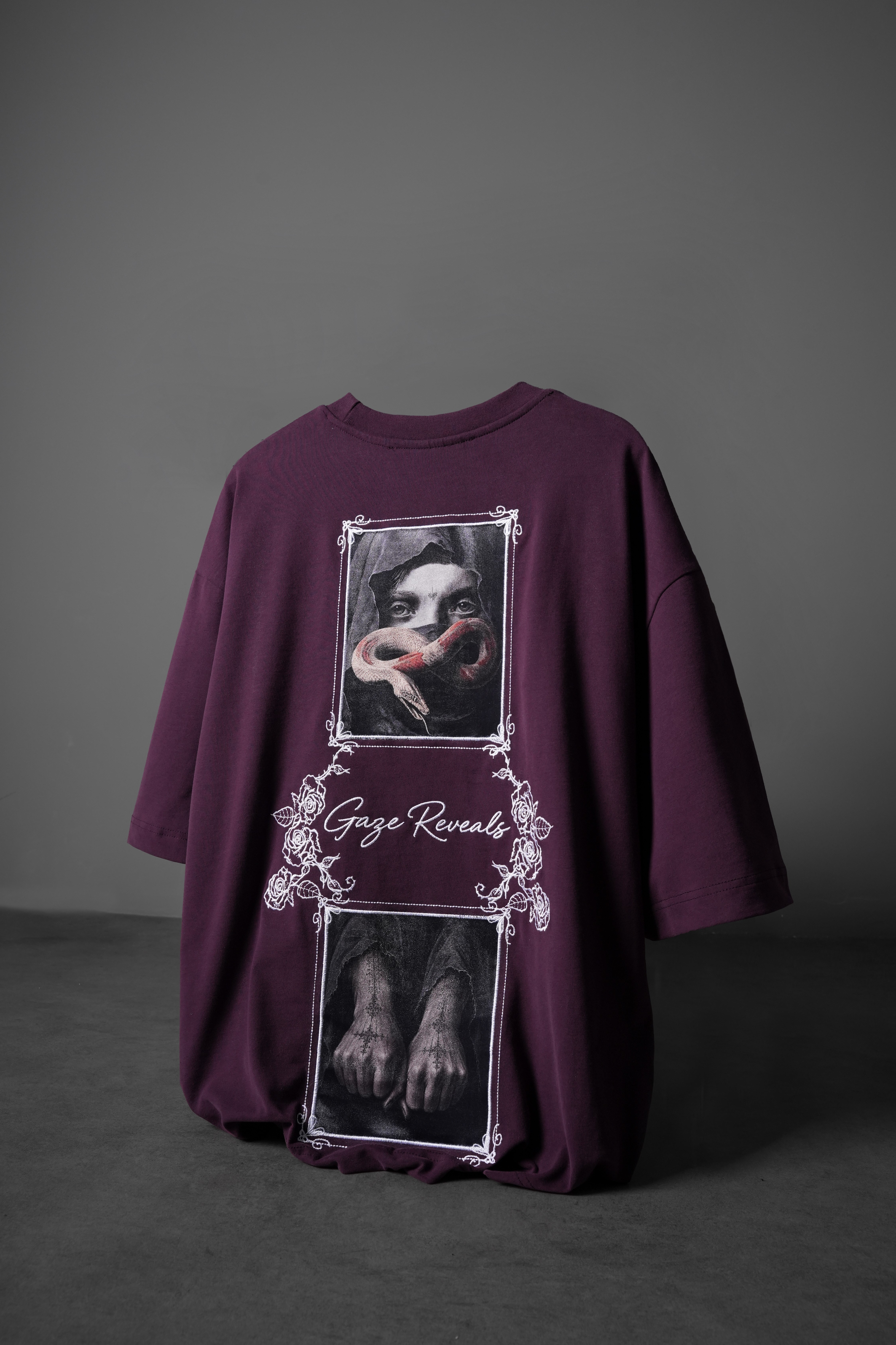 Erkek Mürdüm Gaze Reveals Patch Oversize Tshirt