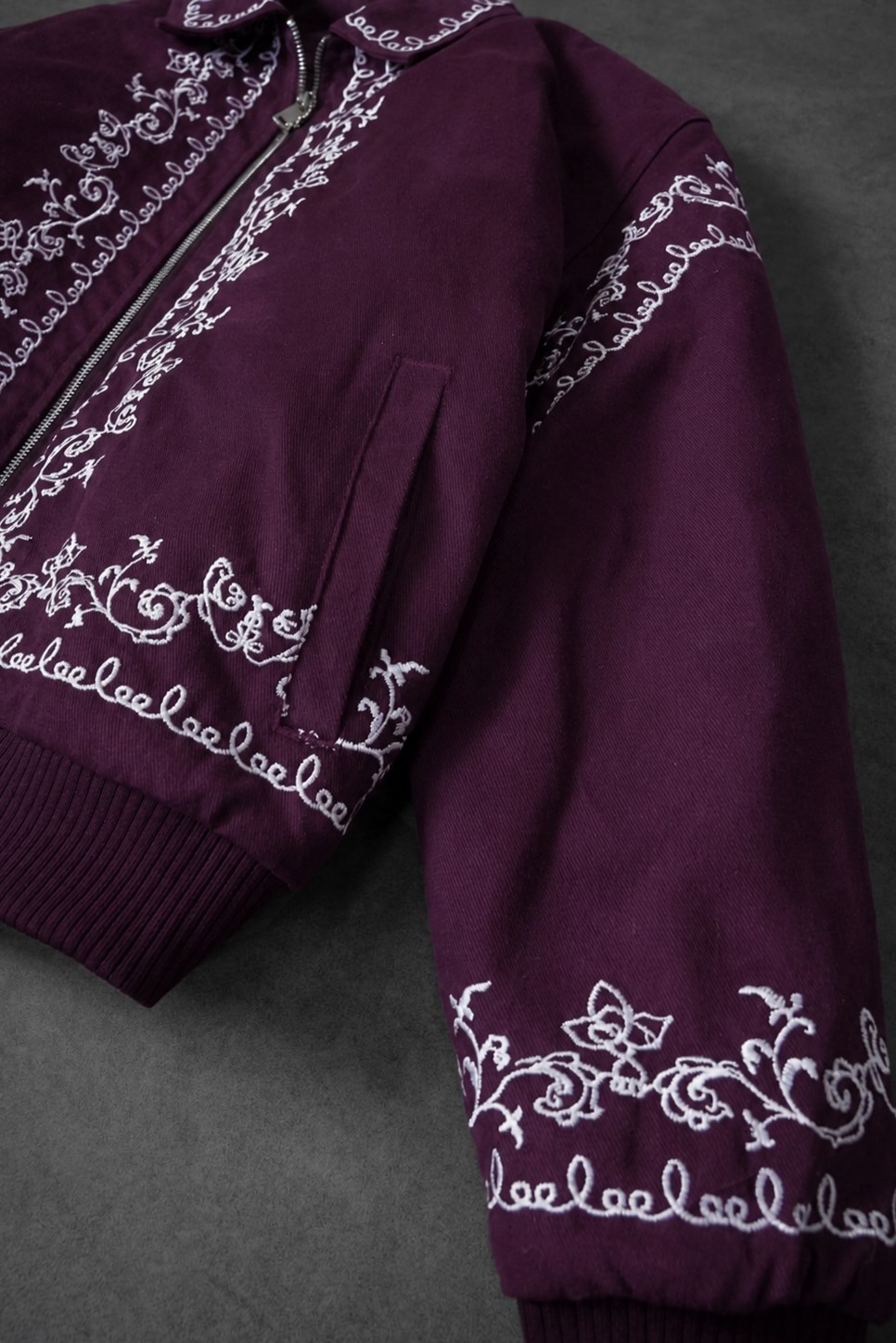 Erkek Mürdüm IVY Nakışlı Bomber Ceket