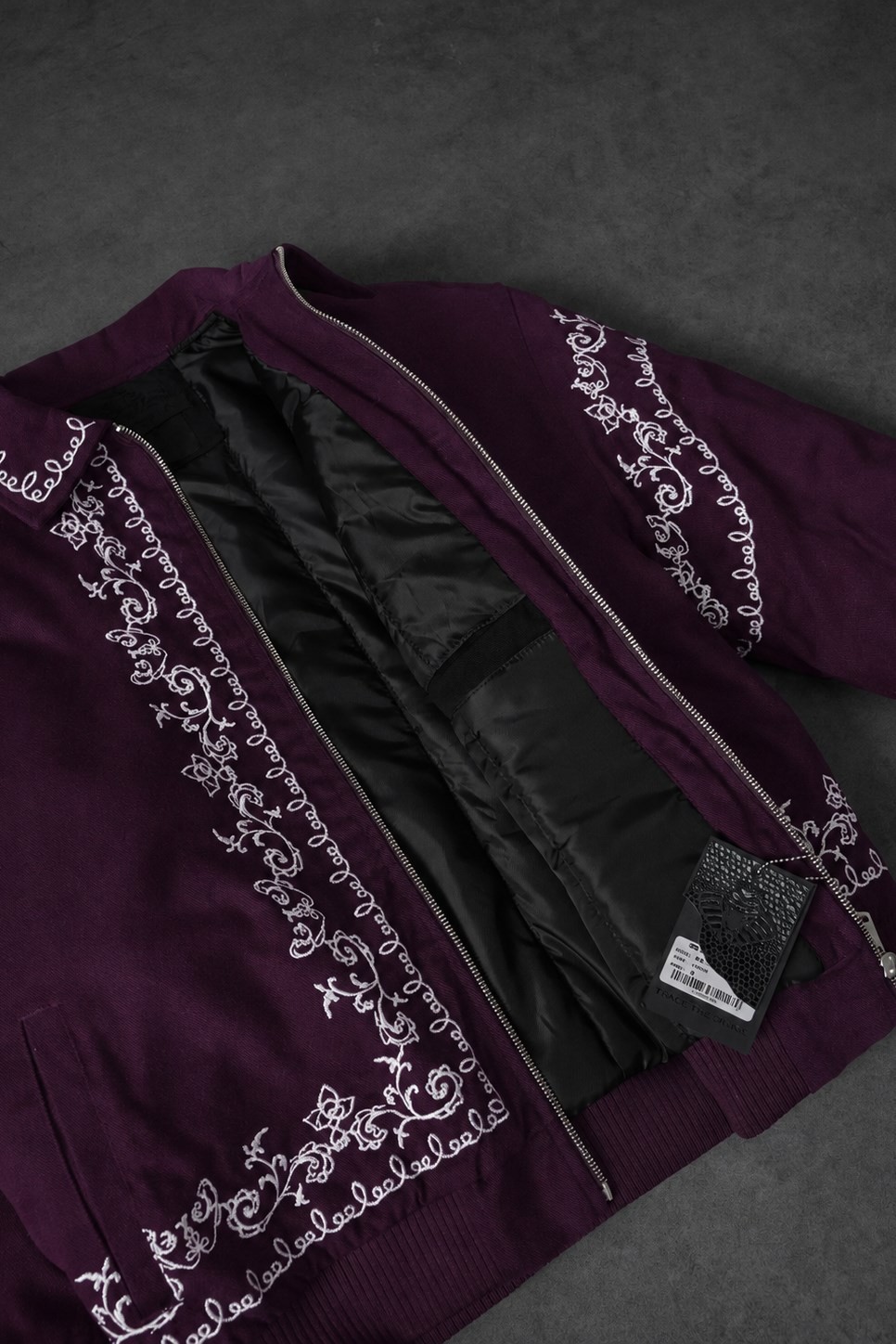 Erkek Mürdüm IVY Nakışlı Bomber Ceket