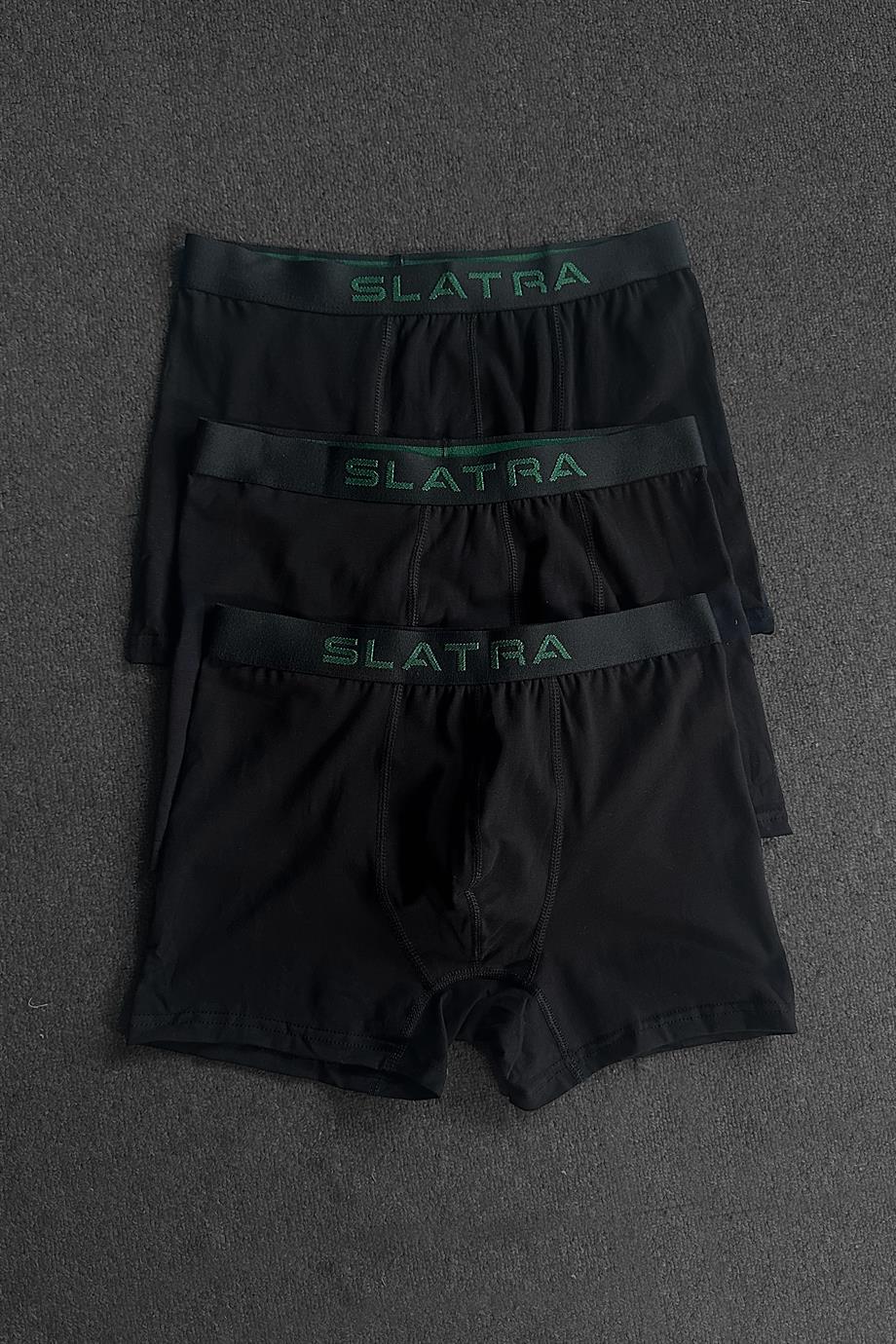 Erkek Siyah 3'lü Boxer 