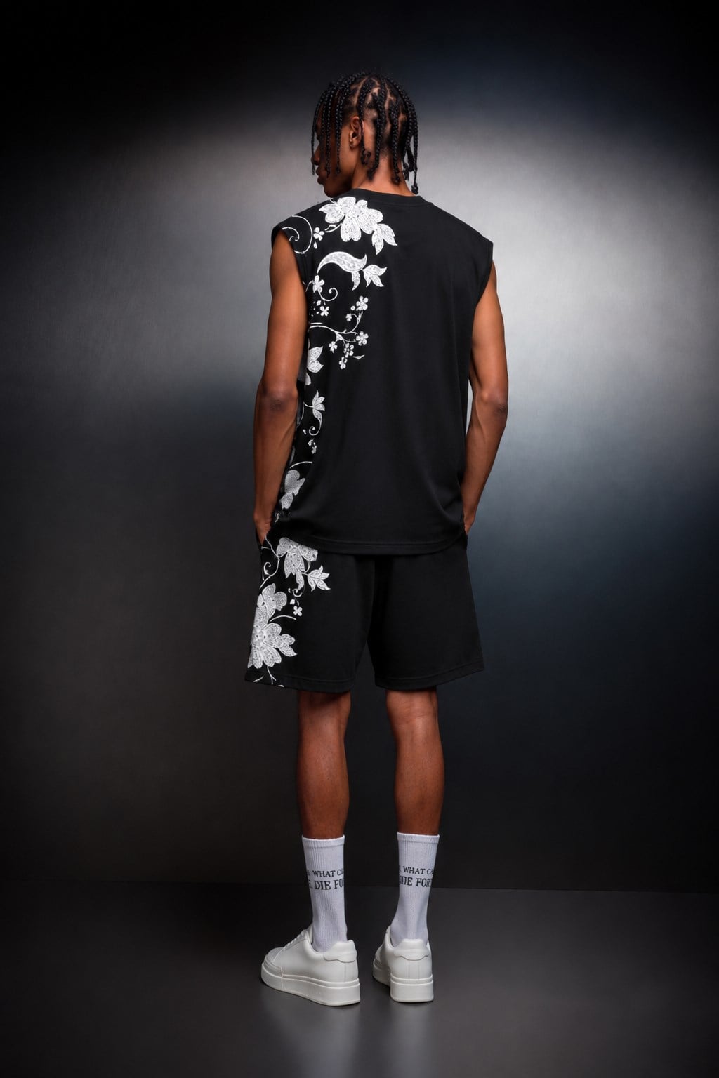 Erkek Siyah Ascend Sıfır Kol Oversize Tshirt