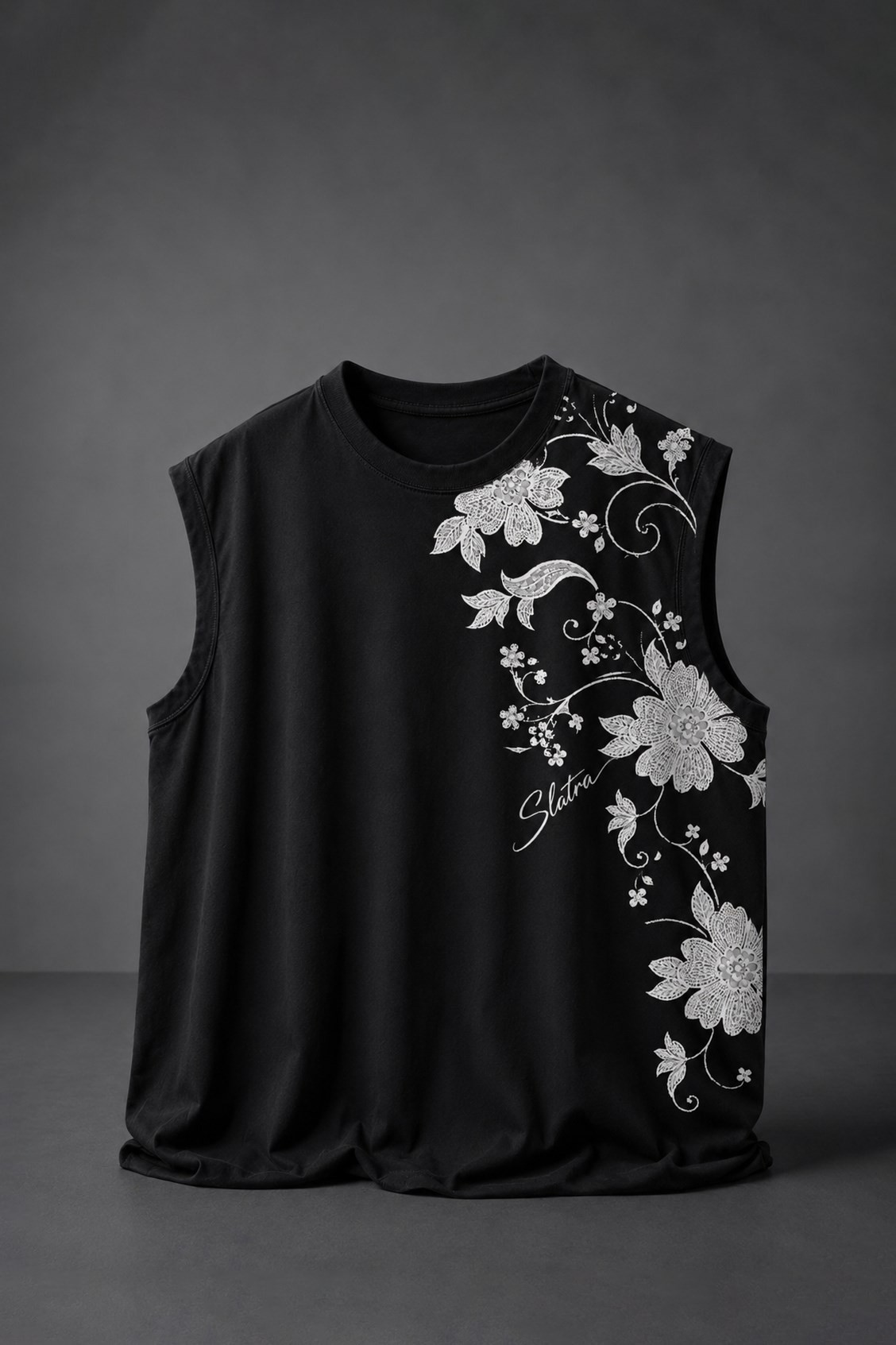 Erkek Siyah Ascend Sıfır Kol Oversize Tshirt