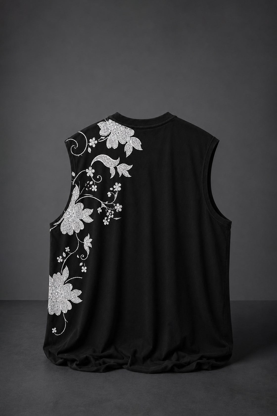 Erkek Siyah Ascend Sıfır Kol Oversize Tshirt