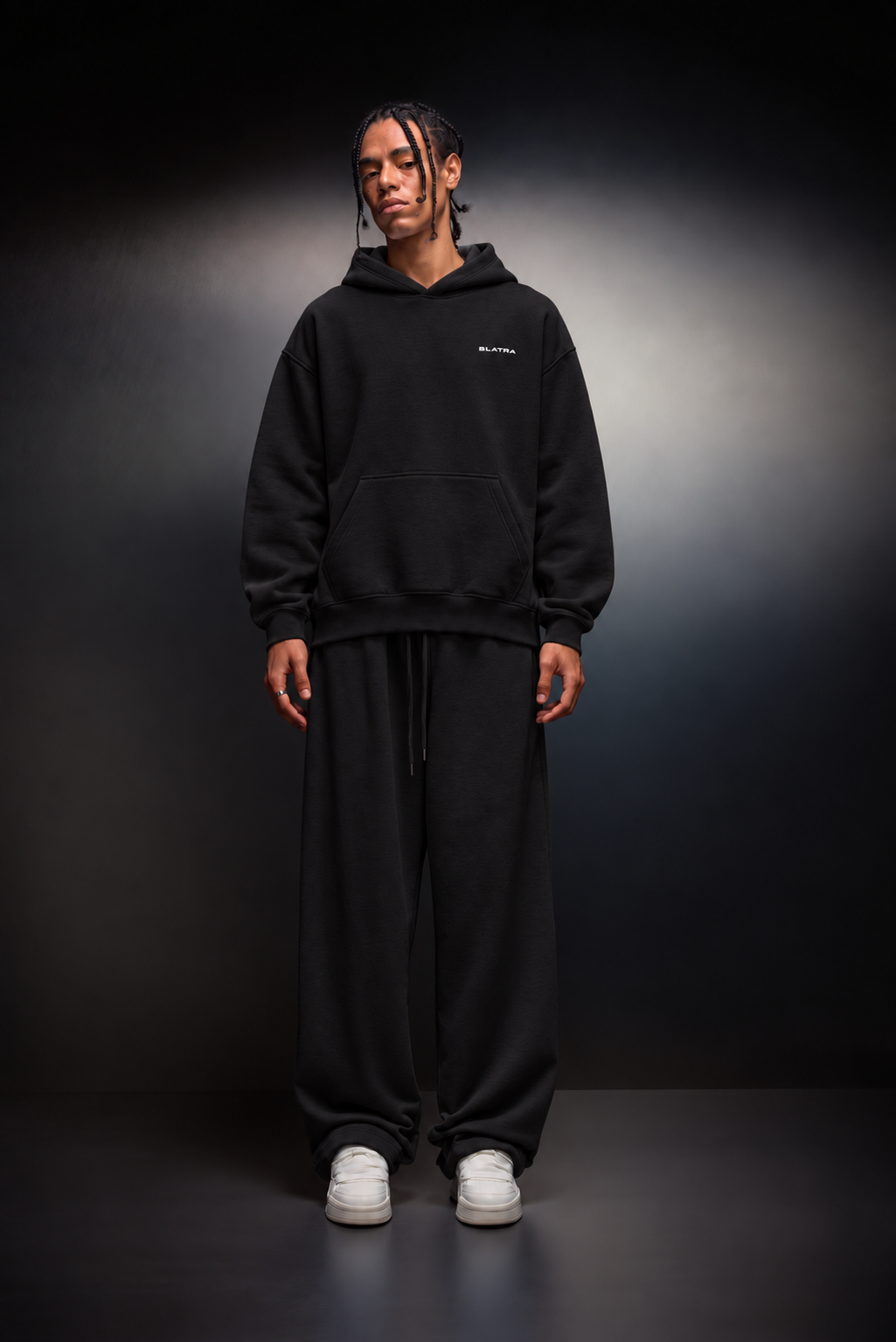 Erkek Siyah Basic Baggy Eşofman