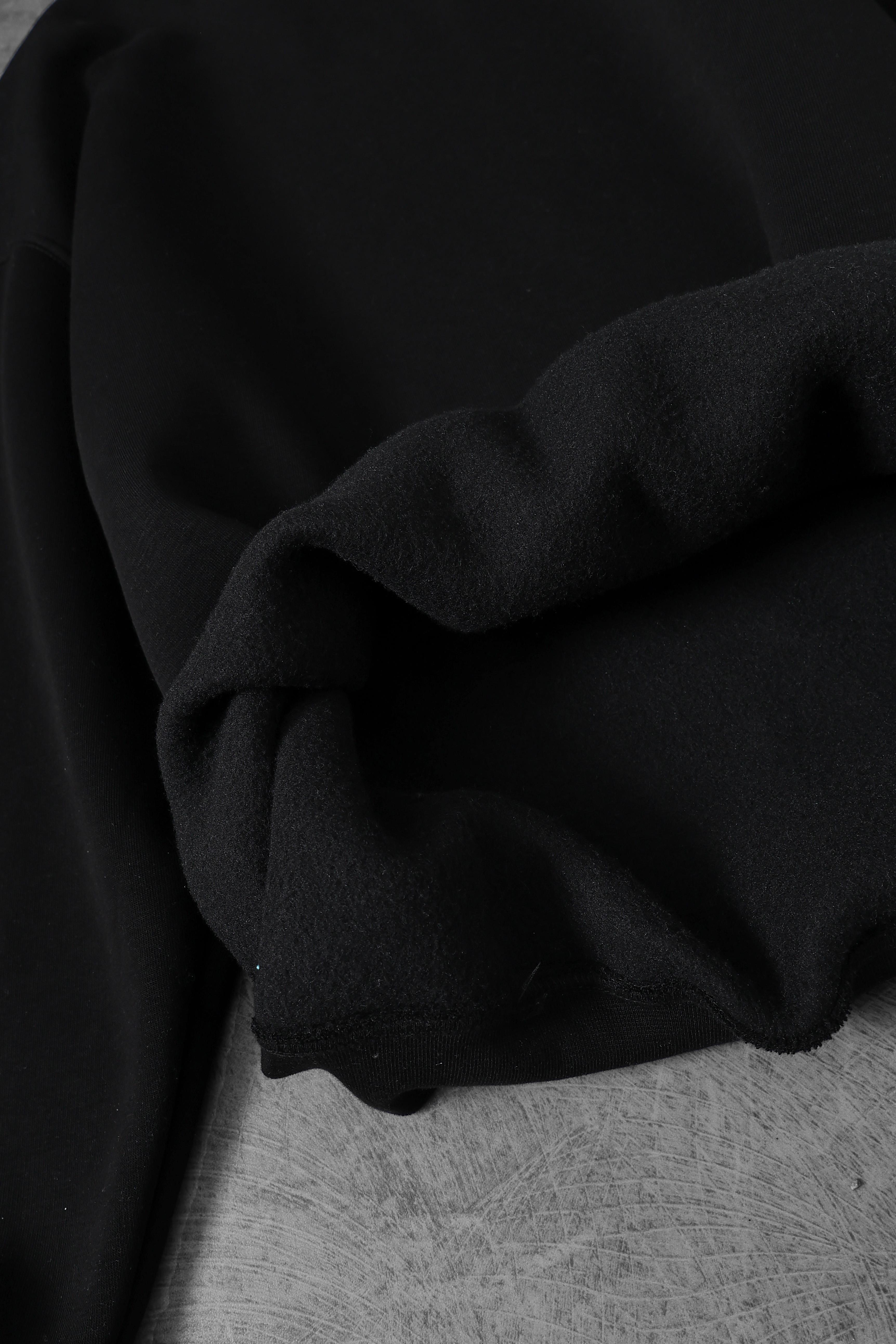 Erkek Siyah Basic Bisiklet Yaka Oversize Sweatshirt