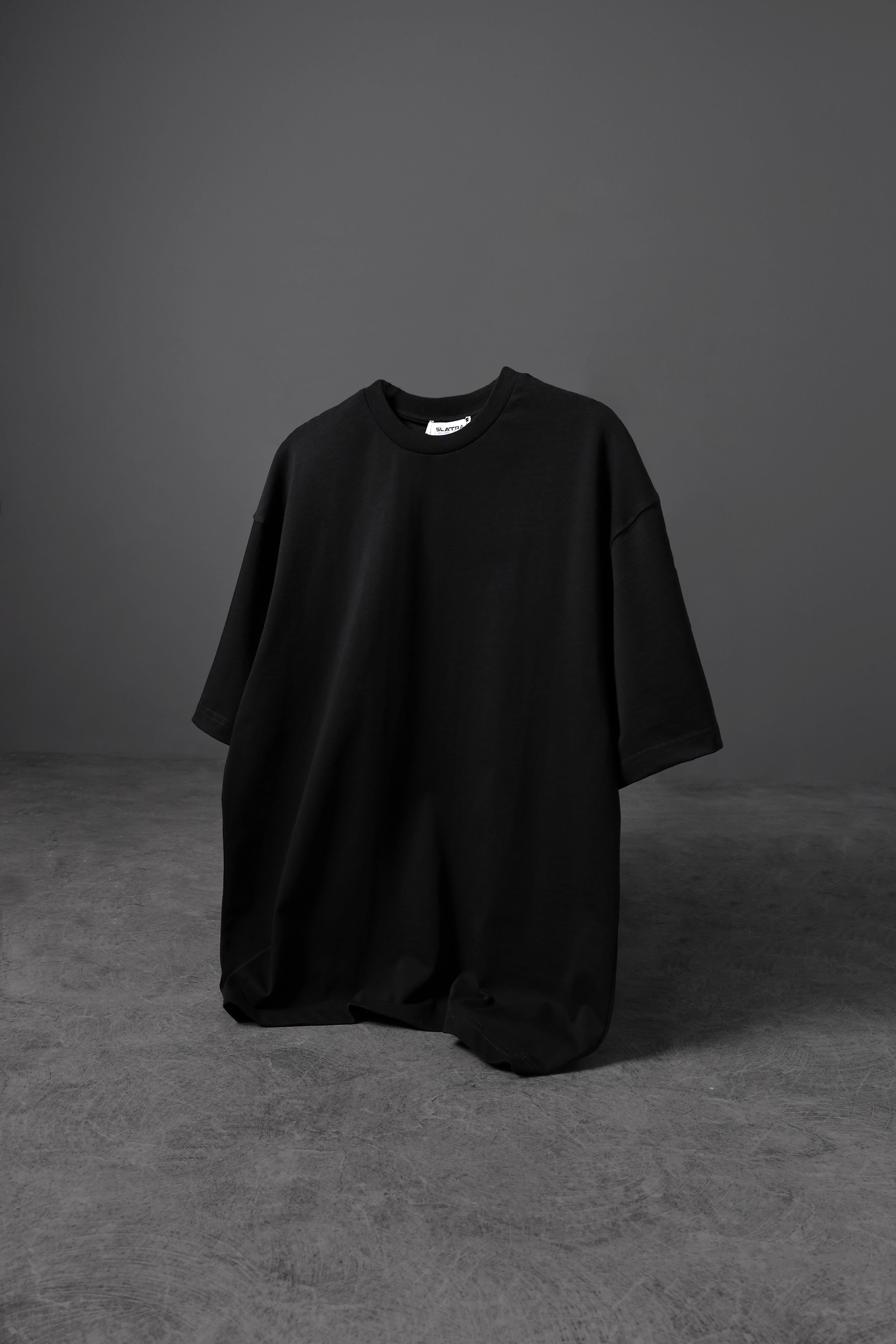 Erkek Siyah Basic Oversize Tshirt