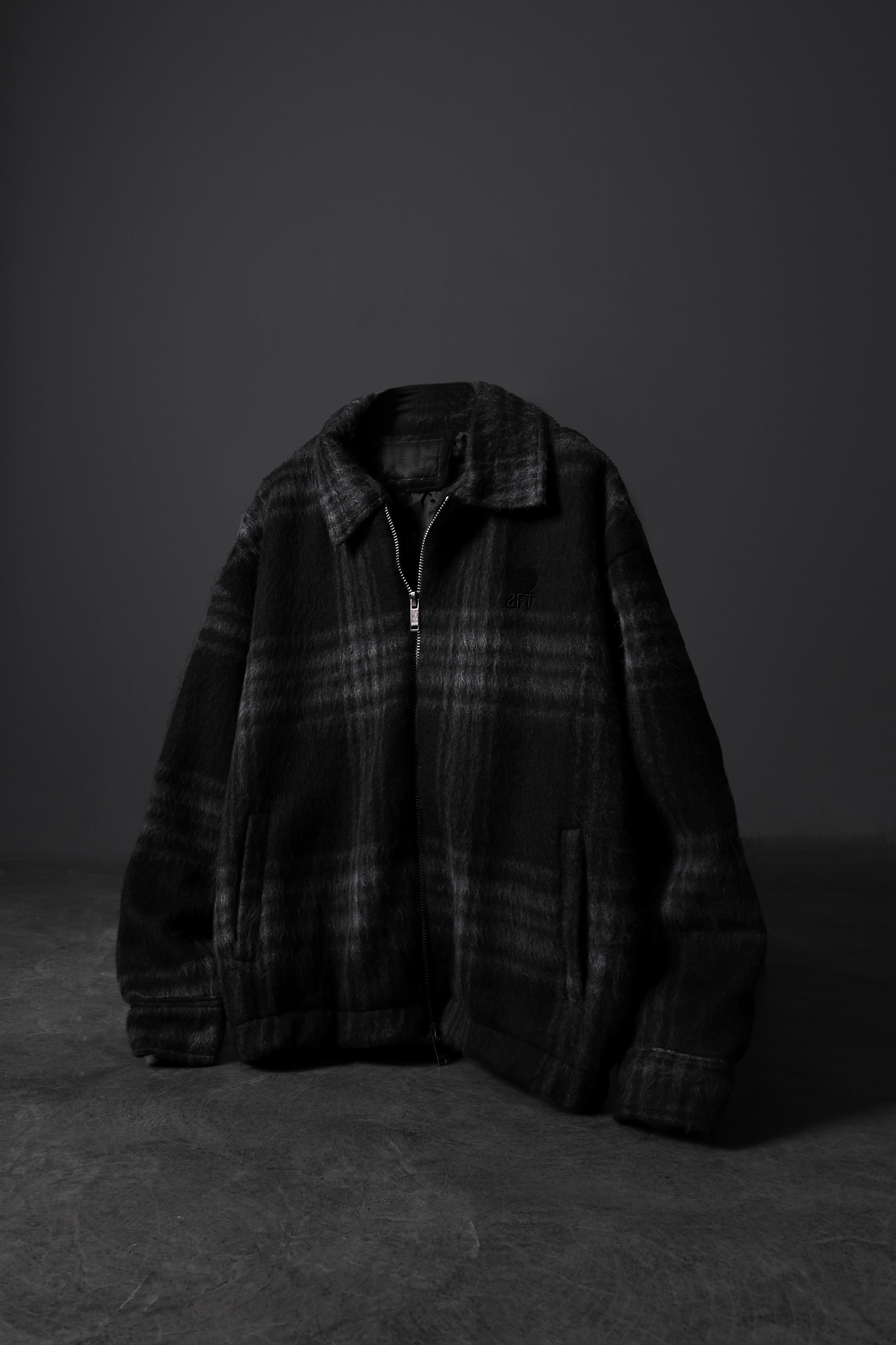 Erkek Siyah Full Zip Astarlı Yün Ceket