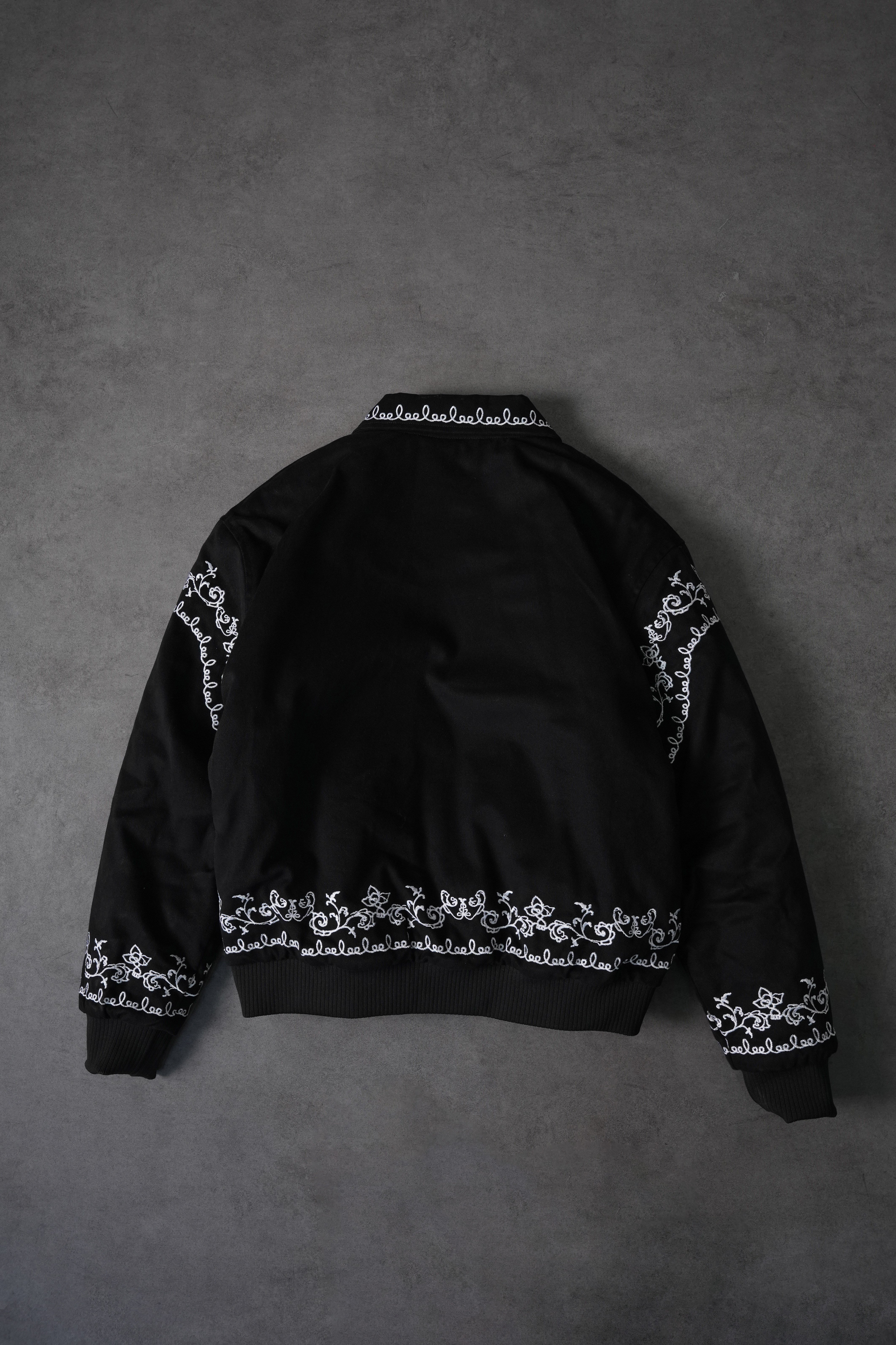 Erkek Siyah IVY Nakışlı Bomber Ceket