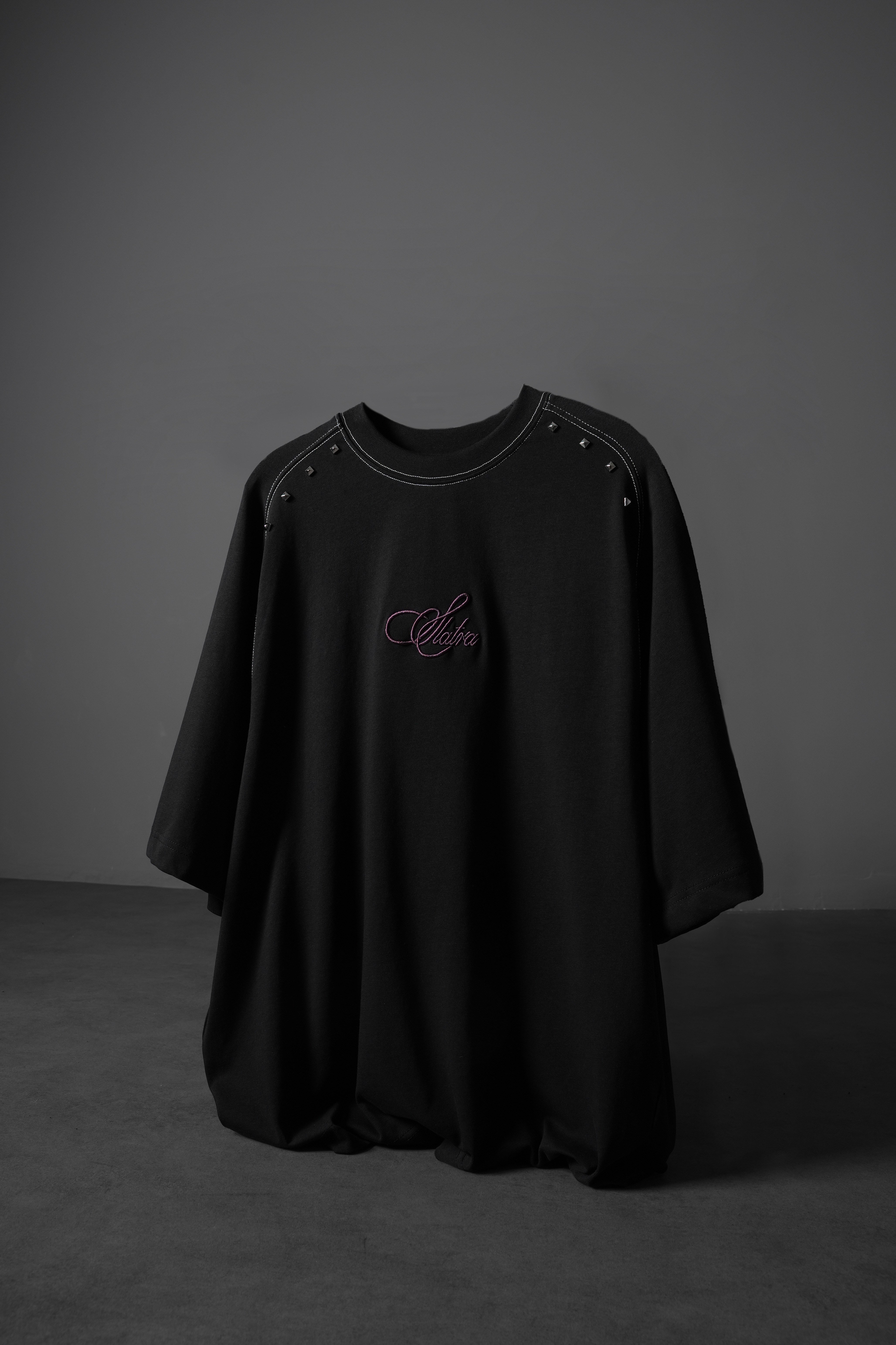 Erkek Siyah Prelude Baskılı Oversize Tshirt