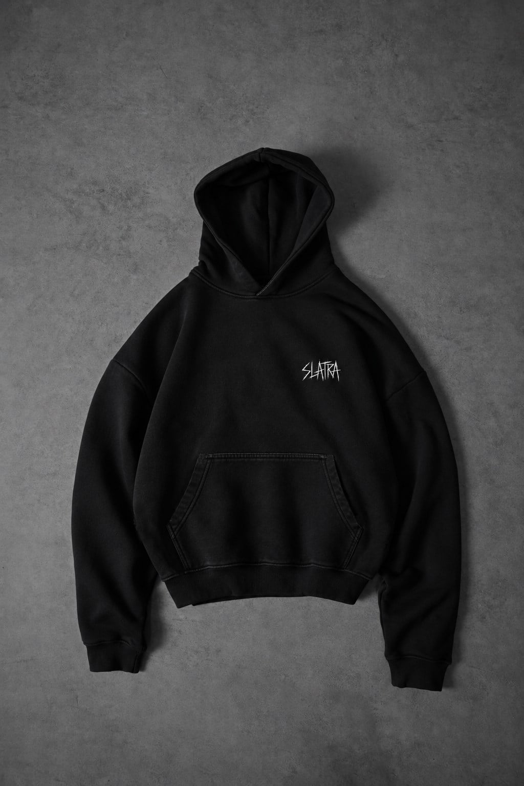 Erkek Siyah Relic Patch Detay Oversize Hoodie