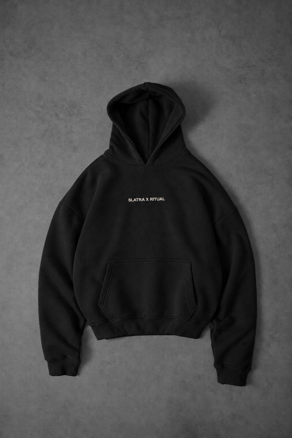 Erkek Siyah Ritual Patch Oversize Hoodie