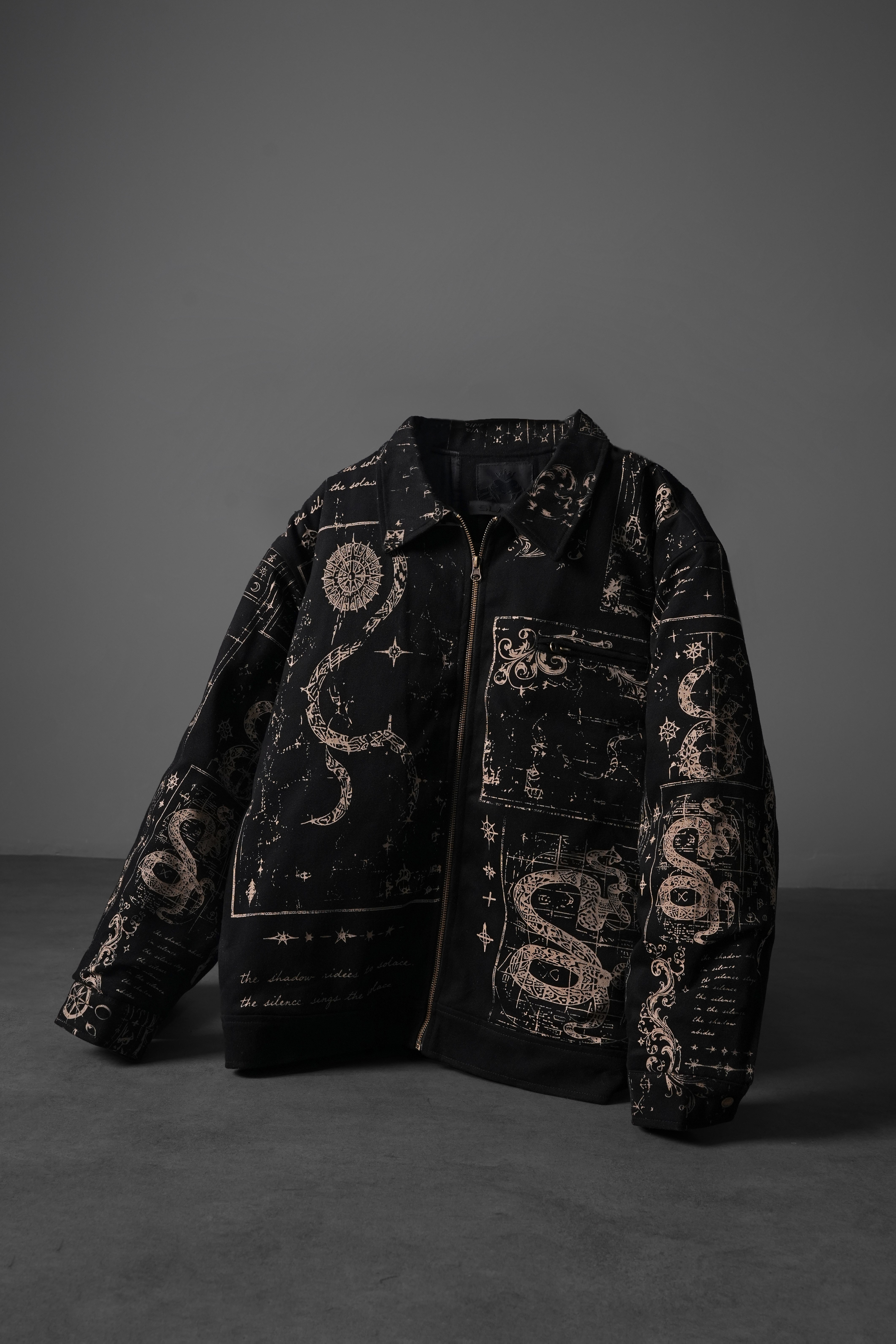 Erkek Siyah Serpent Codex Boxy Fit Ceket
