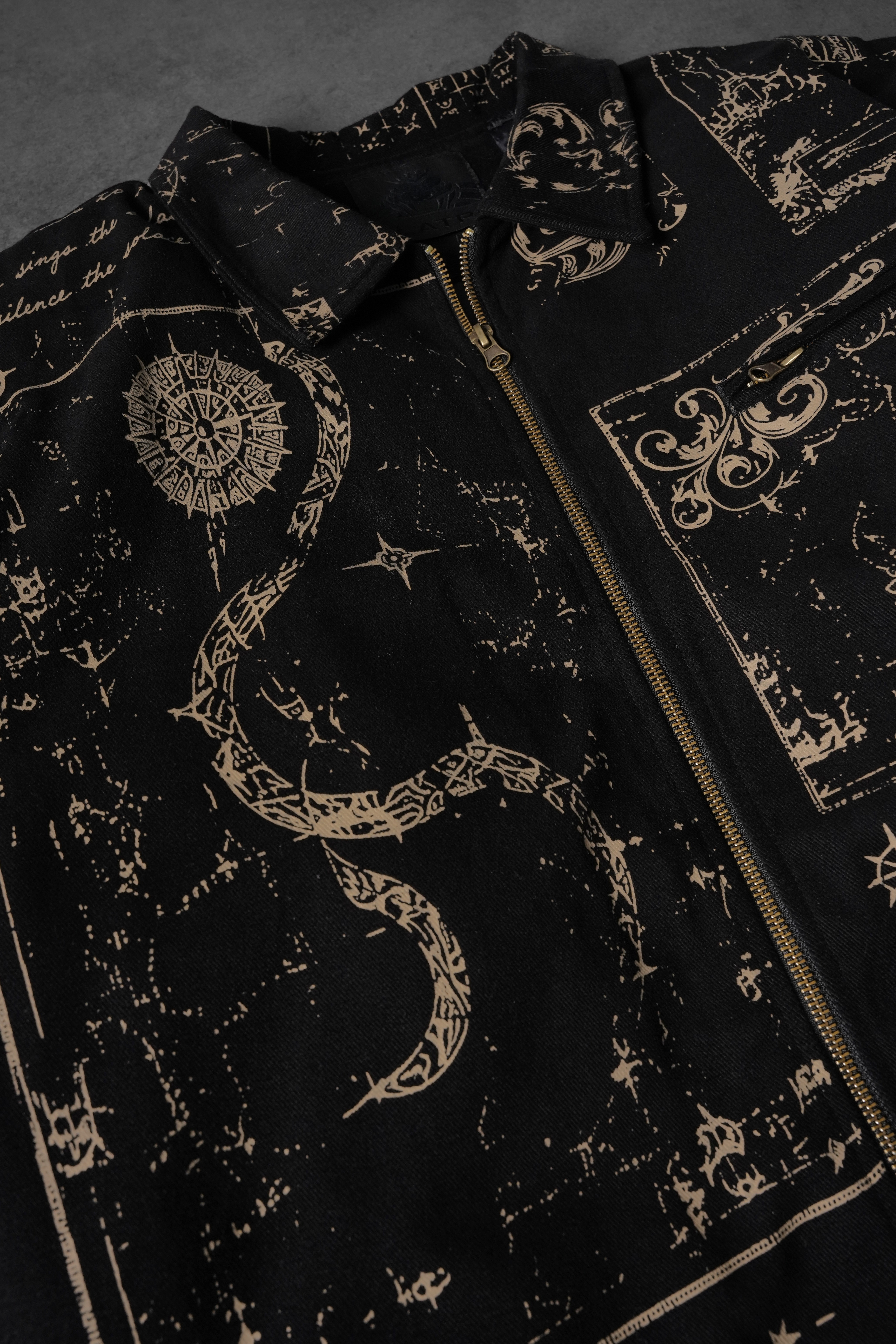 Erkek Siyah Serpent Codex Boxy Fit Ceket