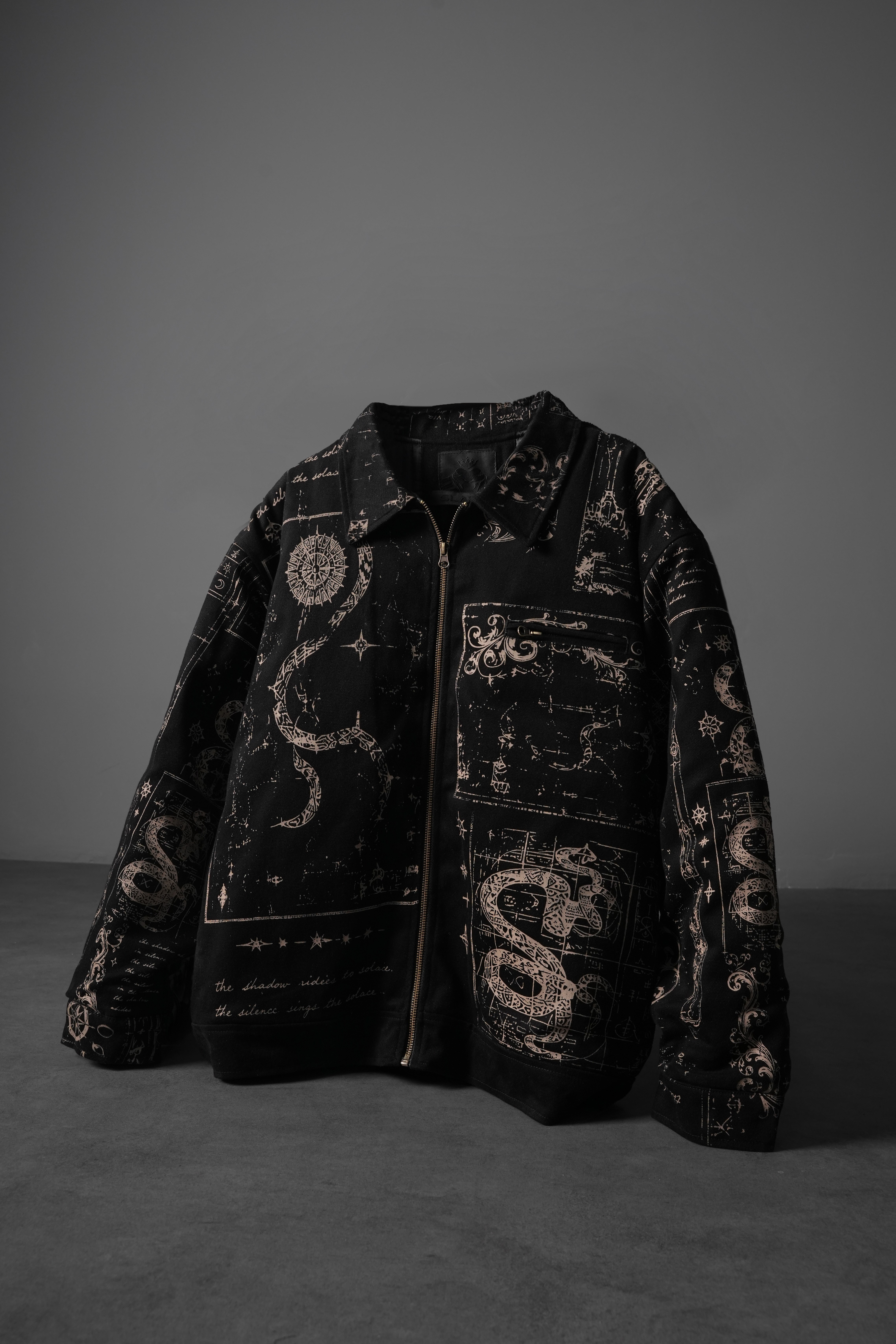 Erkek Siyah Serpent Codex Boxy Fit Ceket
