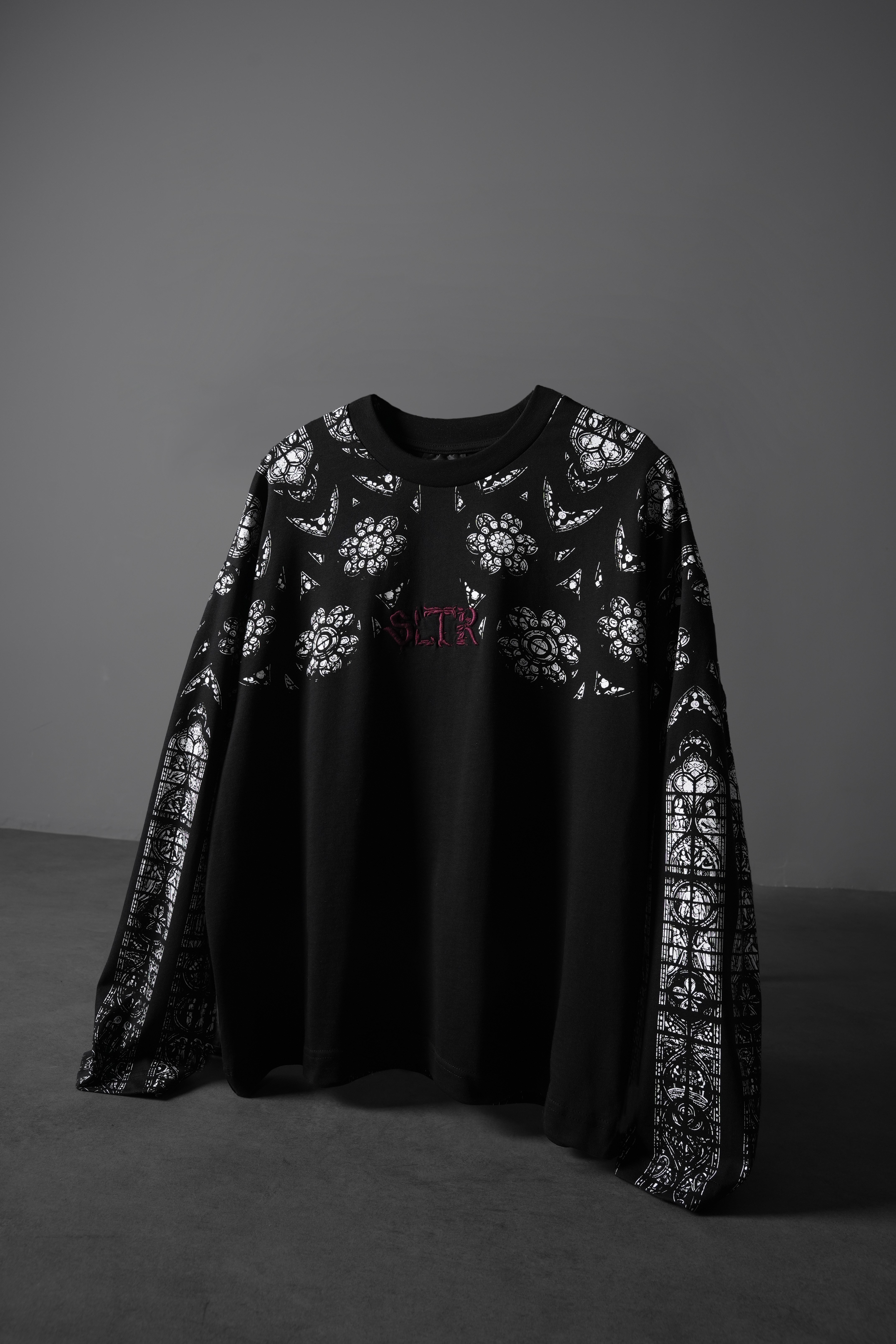 Erkek Siyah Shadow Of Sltr Boxy Fit Uzun Kollu Tshirt