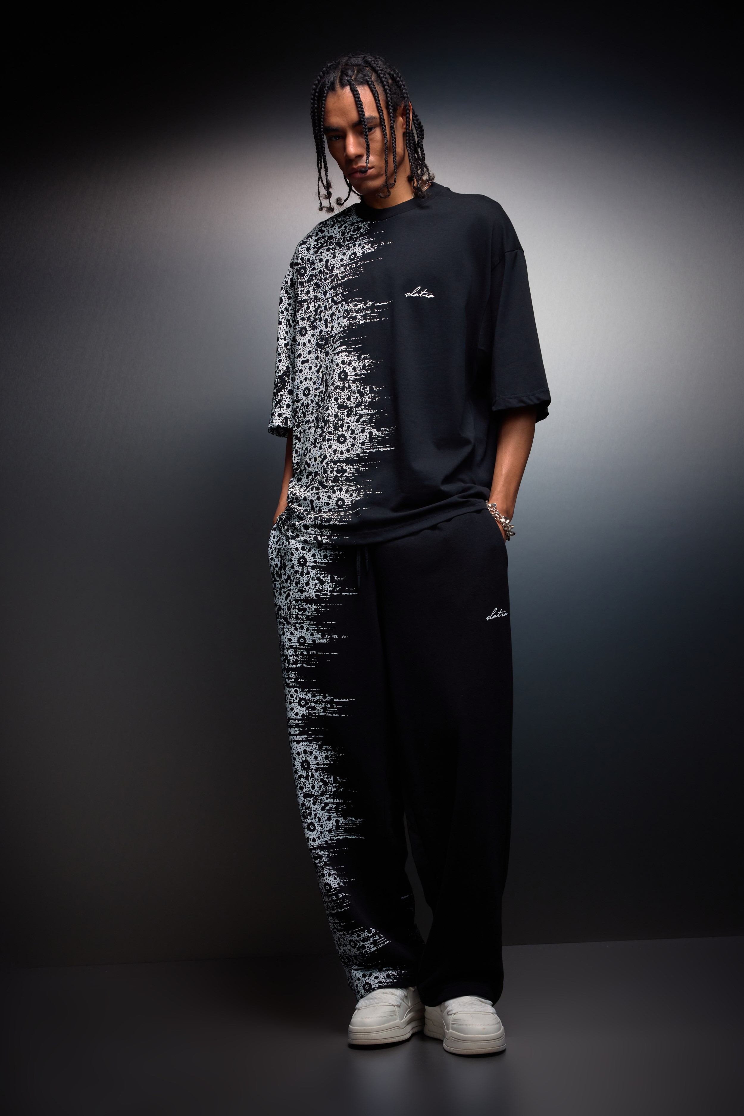 Erkek Siyah Side Effect Oversize Tshirt